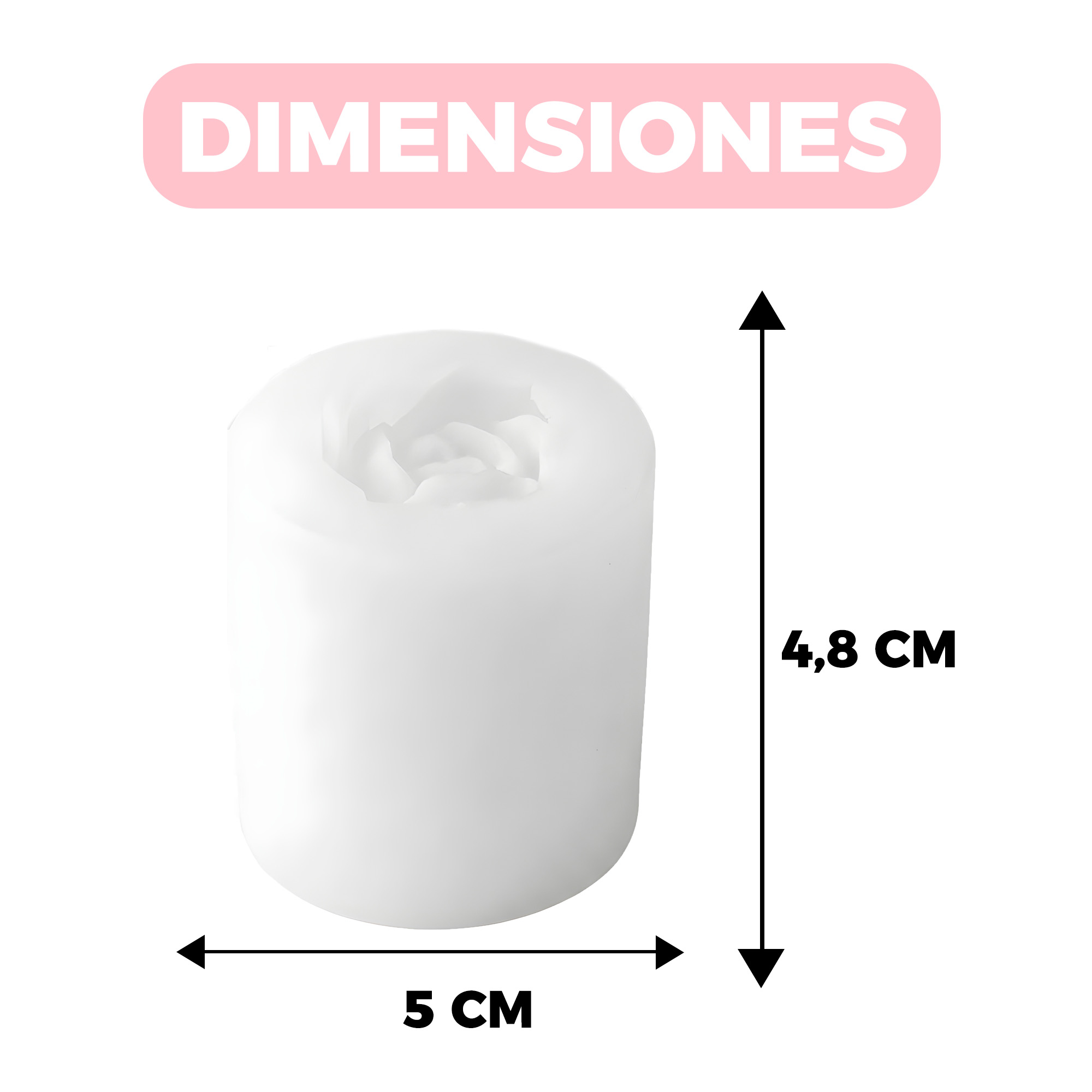 Molde Silicona Rosa Cerrada Aromaterapia Velas 5 X 4,8 CM 2