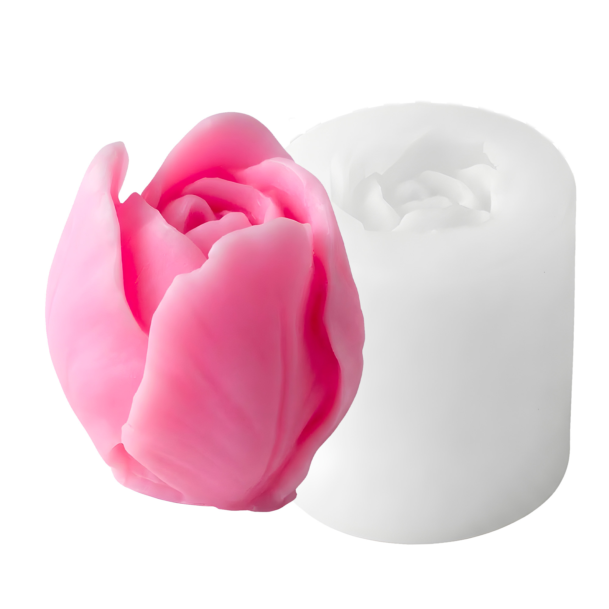 Molde Silicona Rosa Cerrada Aromaterapia Velas 5 X 4,8 CM 1
