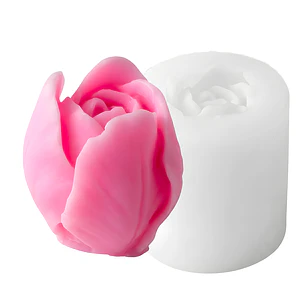 Molde Silicona Rosa Cerrada Aromaterapia Velas 5 X 4,8 CM