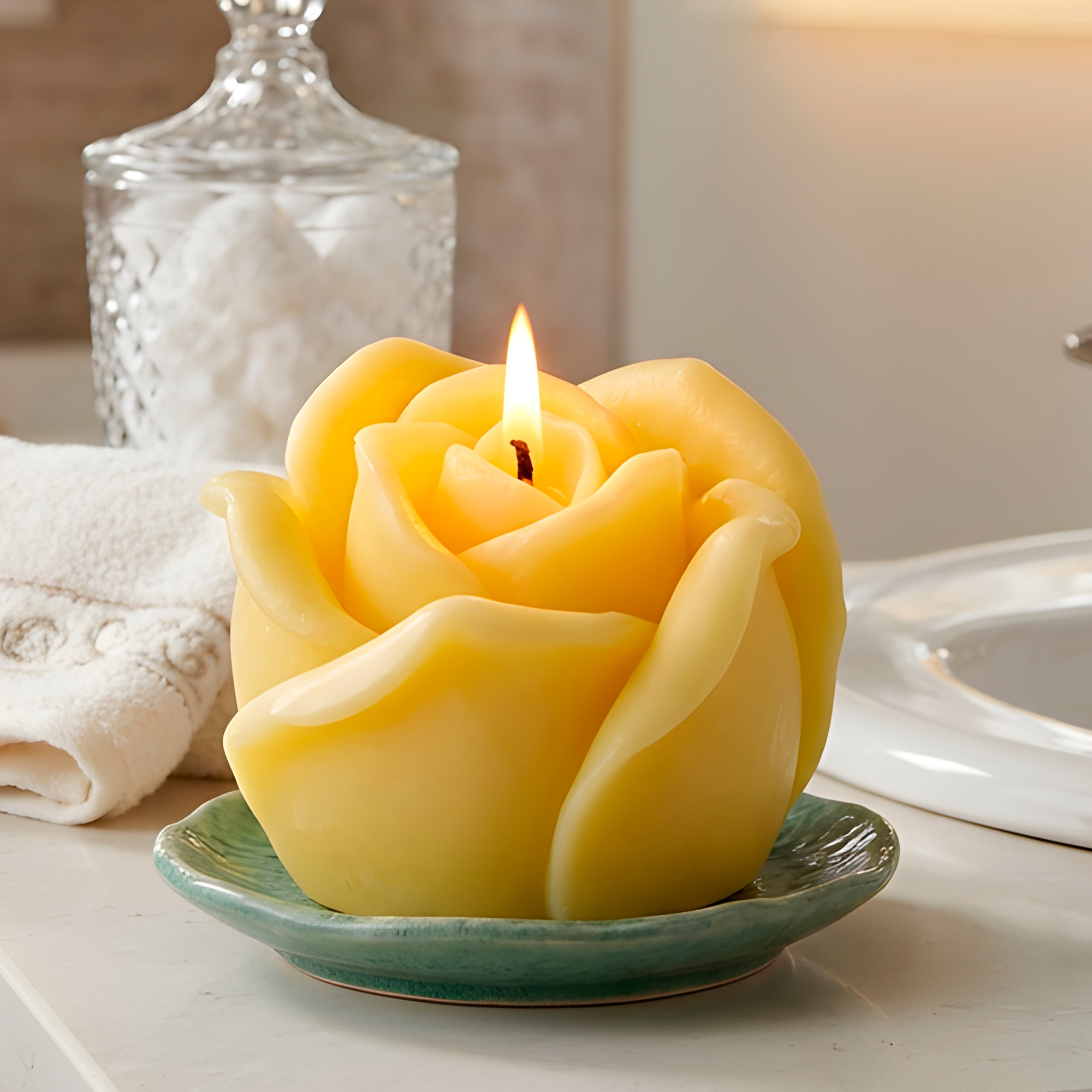 Molde Silicona Rosa Abierta Aromaterapia Velas 7,3 X 4 CM 5