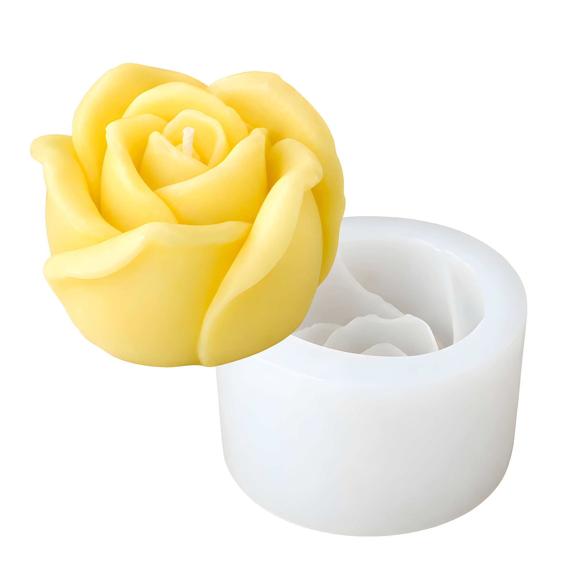 Molde Silicona Rosa Abierta Aromaterapia Velas 7,3 X 4 CM 1