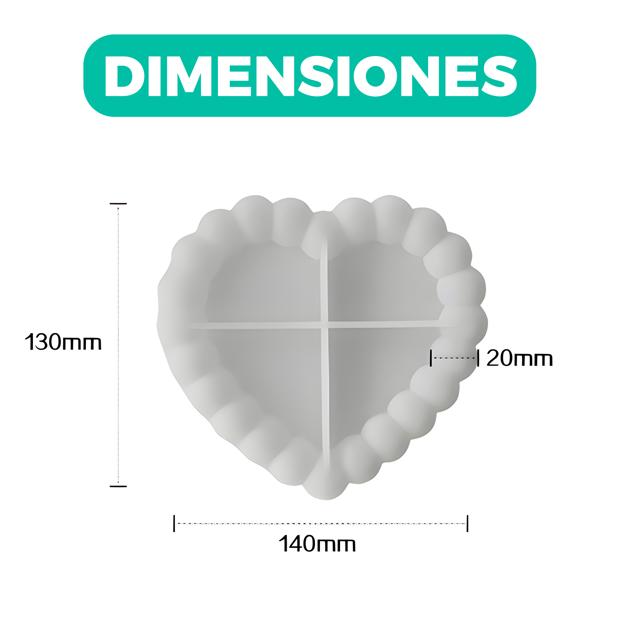 Molde Silicona Corazón Aromaterapia Velas 7,3 X 4 CM 2