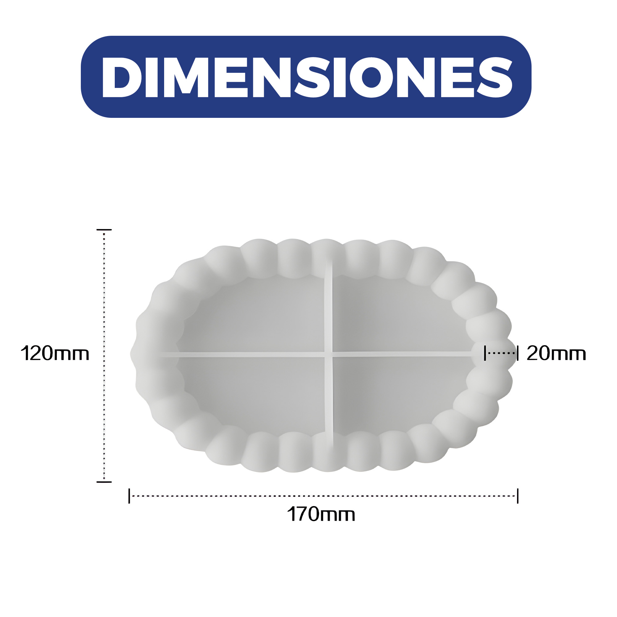 Molde Silicona Bandeja Ovalada Aromaterapia Velas 17 X 12 CM 2