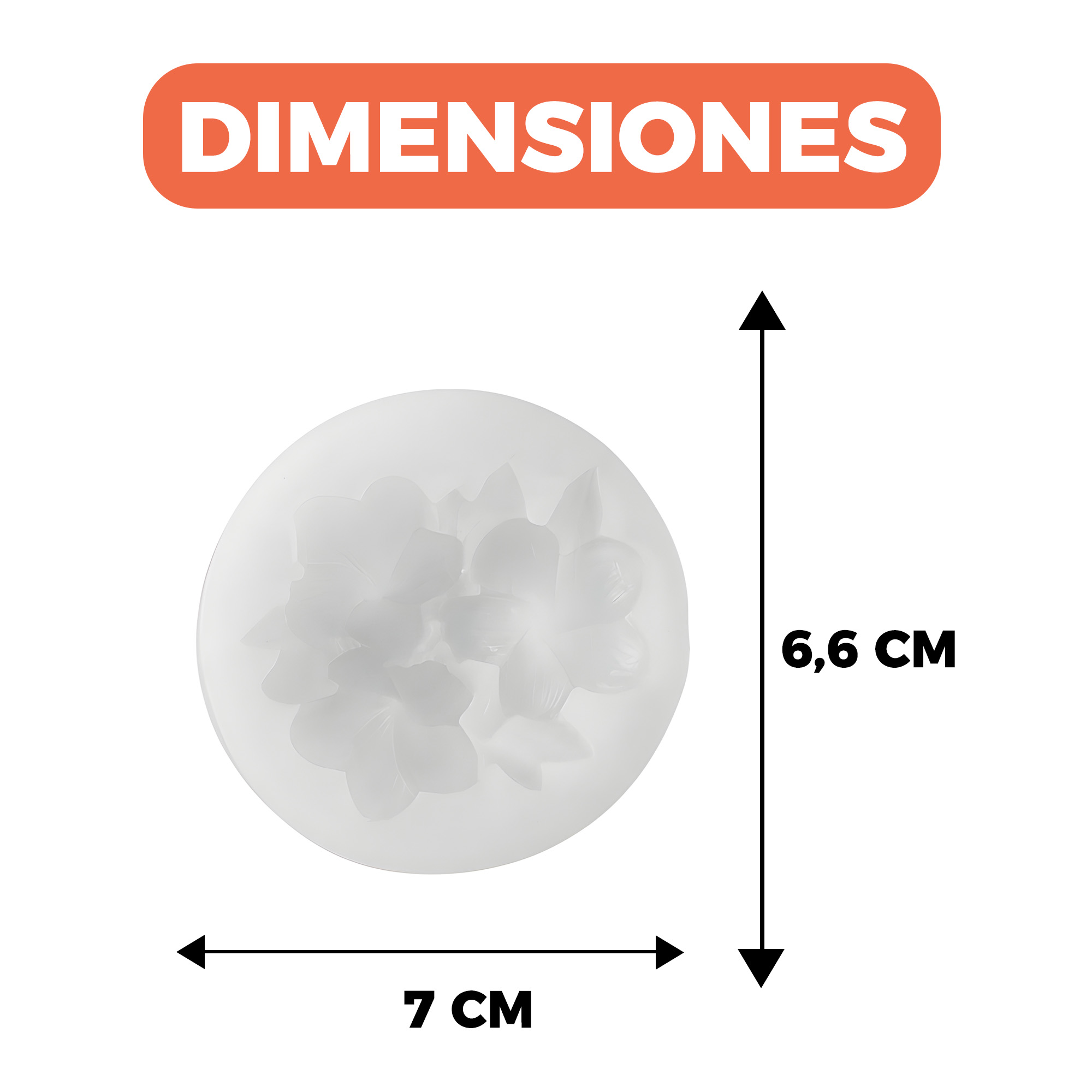 Molde Silicona Flor de Petalos Aromaterapia Velas 7 X 6,6 CM 2