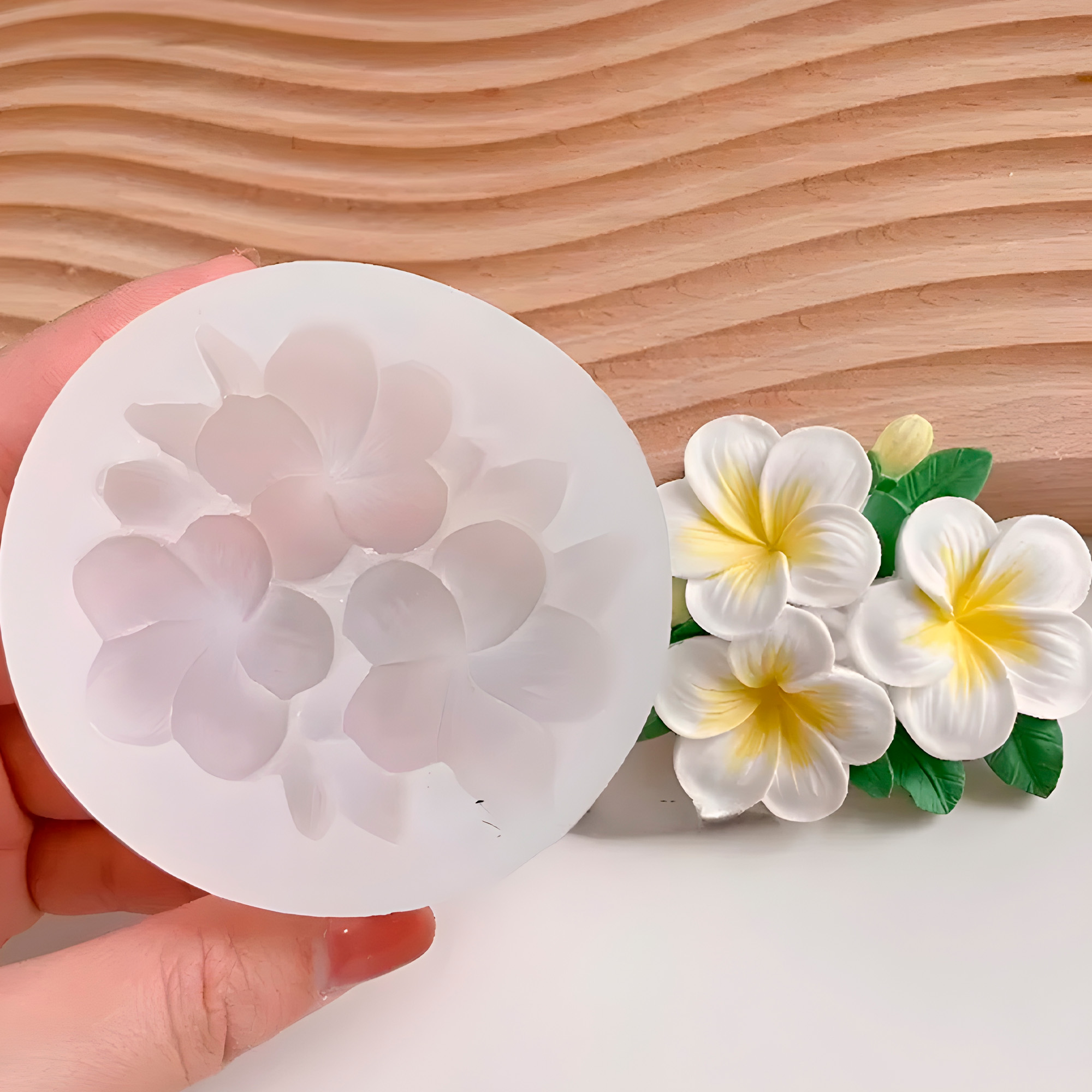 Molde Silicona Flor de Petalos Aromaterapia Velas 7 X 6,6 CM 4