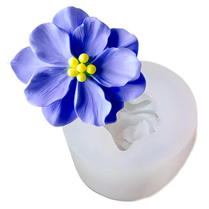 Molde Silicona Flor clemátide Aromaterapia Velas 8 X 7,7 CM