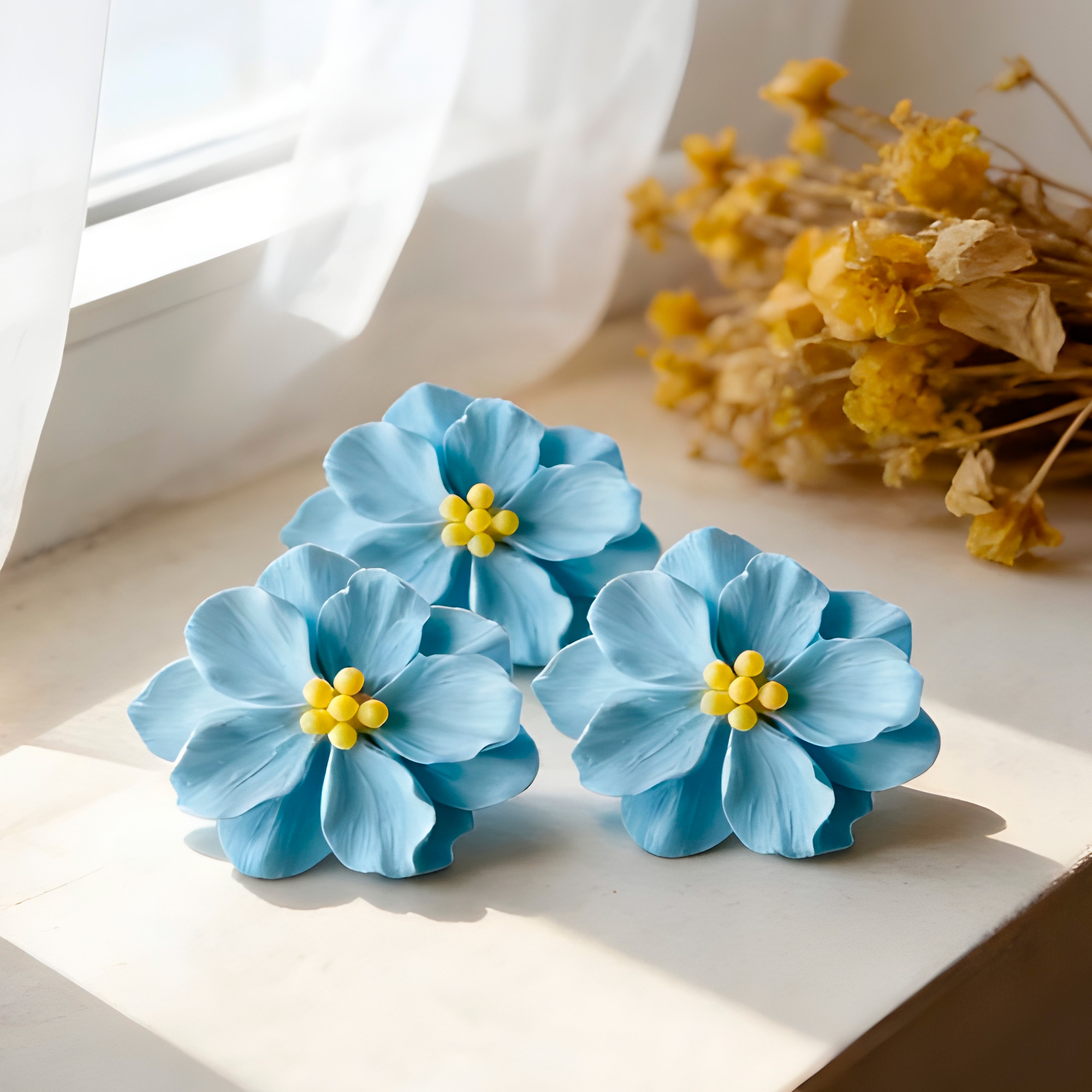 Molde Silicona Flor clemátide Aromaterapia Velas 8 X 7,7 CM 3