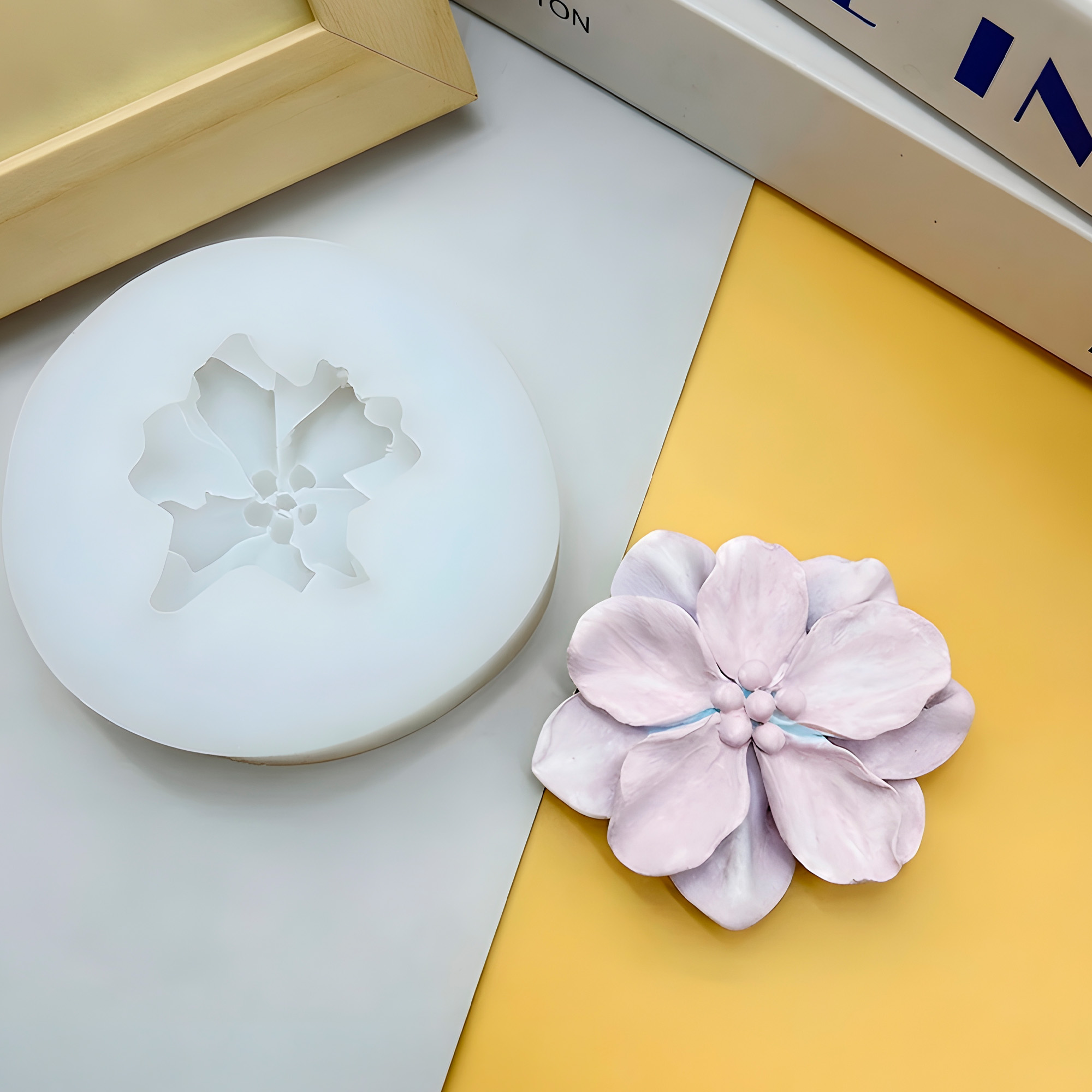 Molde Silicona Flor clemátide Aromaterapia Velas 8 X 7,7 CM 4