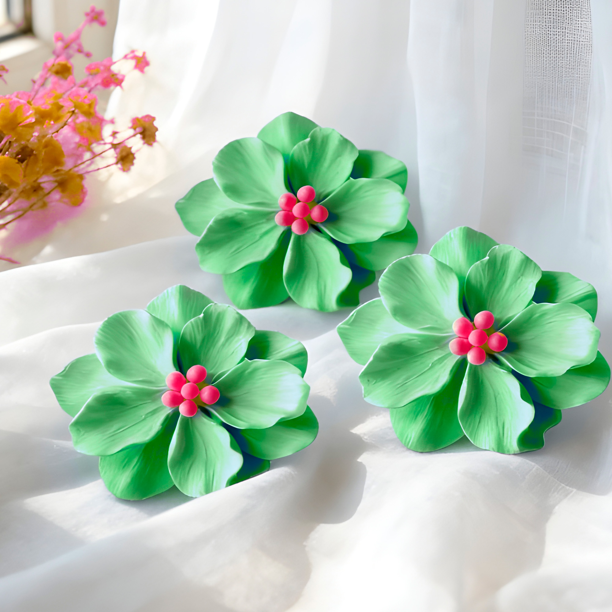 Molde Silicona Flor clemátide Aromaterapia Velas 8 X 7,7 CM 10
