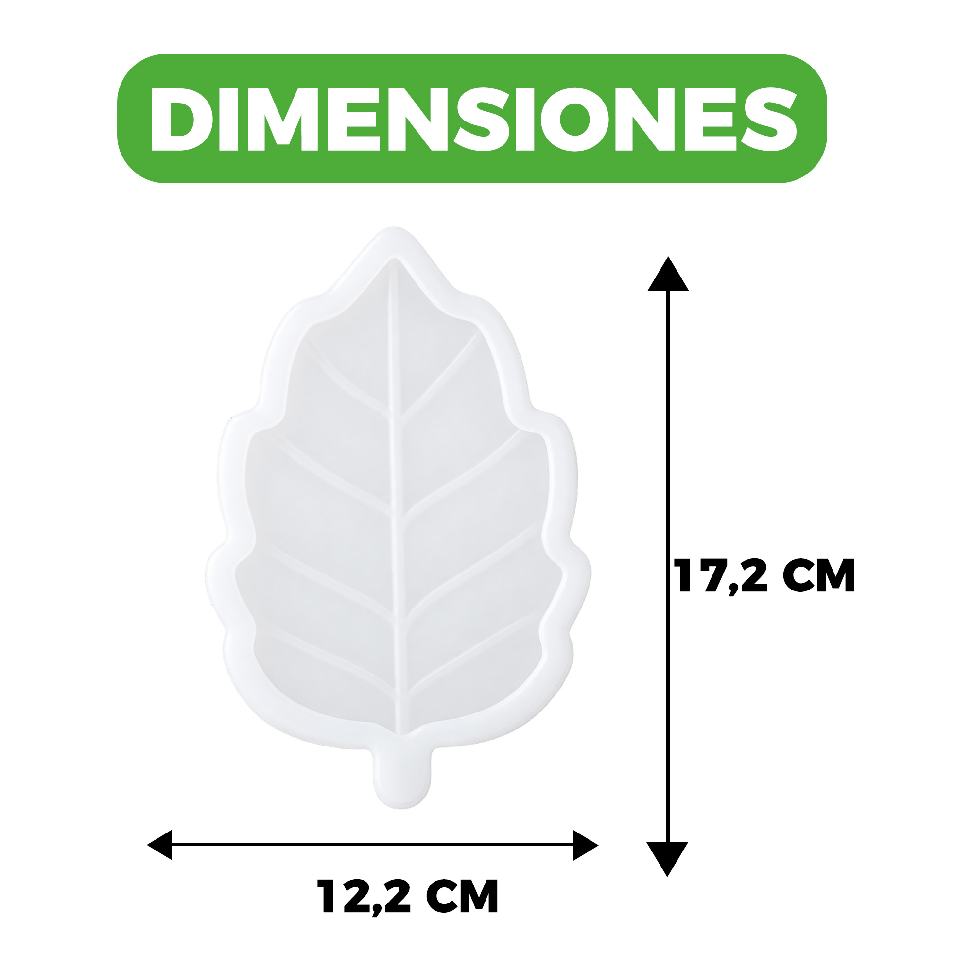 Molde Silicona Hoja Simple Aromaterapia Velas 17,2 X 12,2 CM 2
