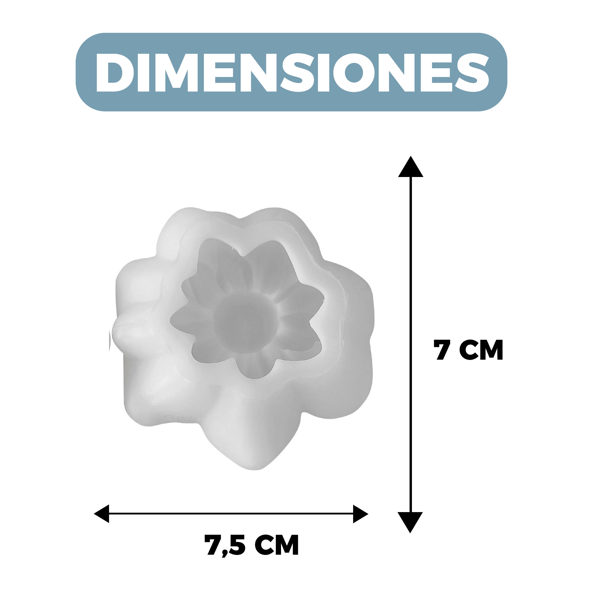 Molde Silicona Flor Aromaterapia Velas 7,5 X 7 CM 2