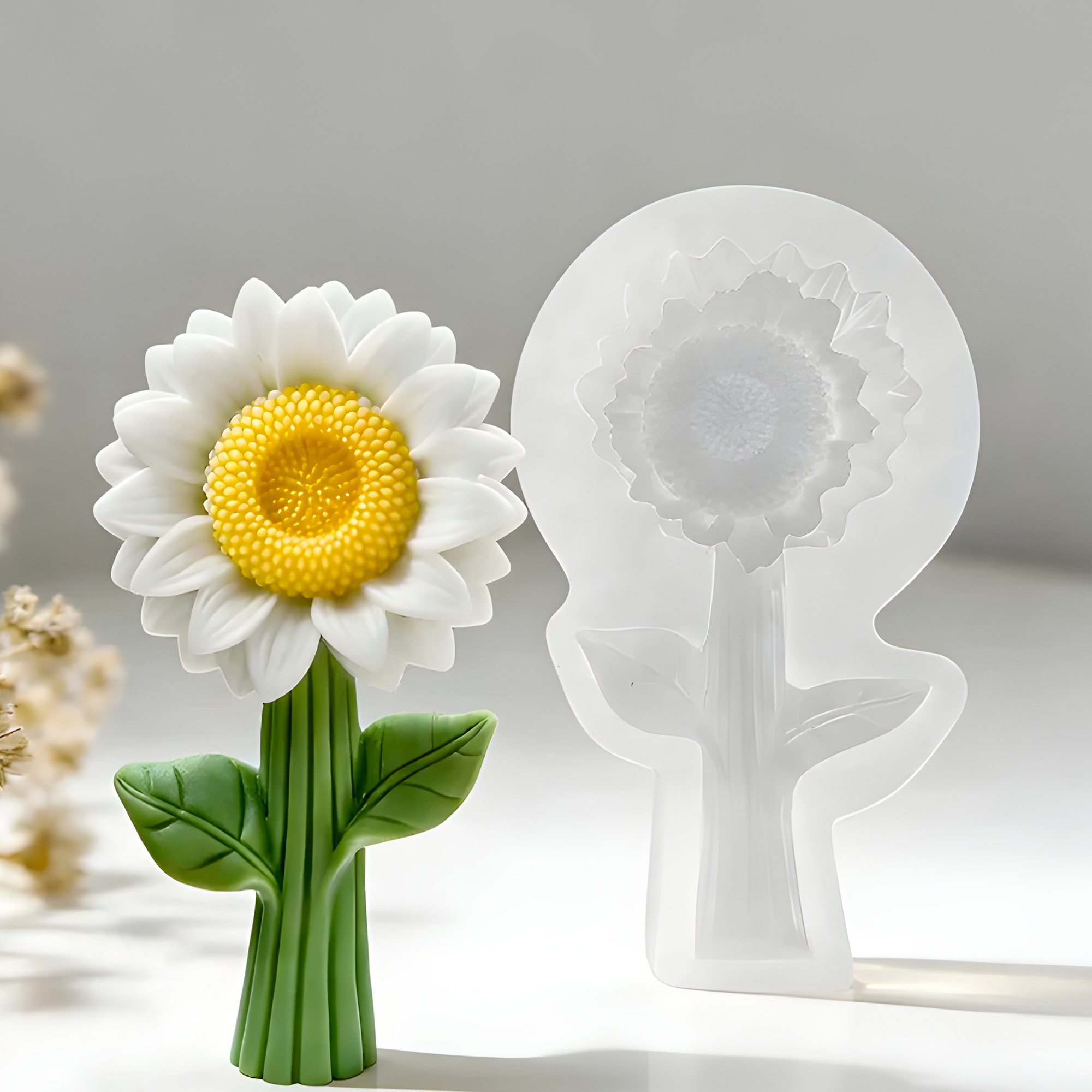 Molde Silicona Flor Girasol Aromaterapia Velas 12 X 7 CM 4
