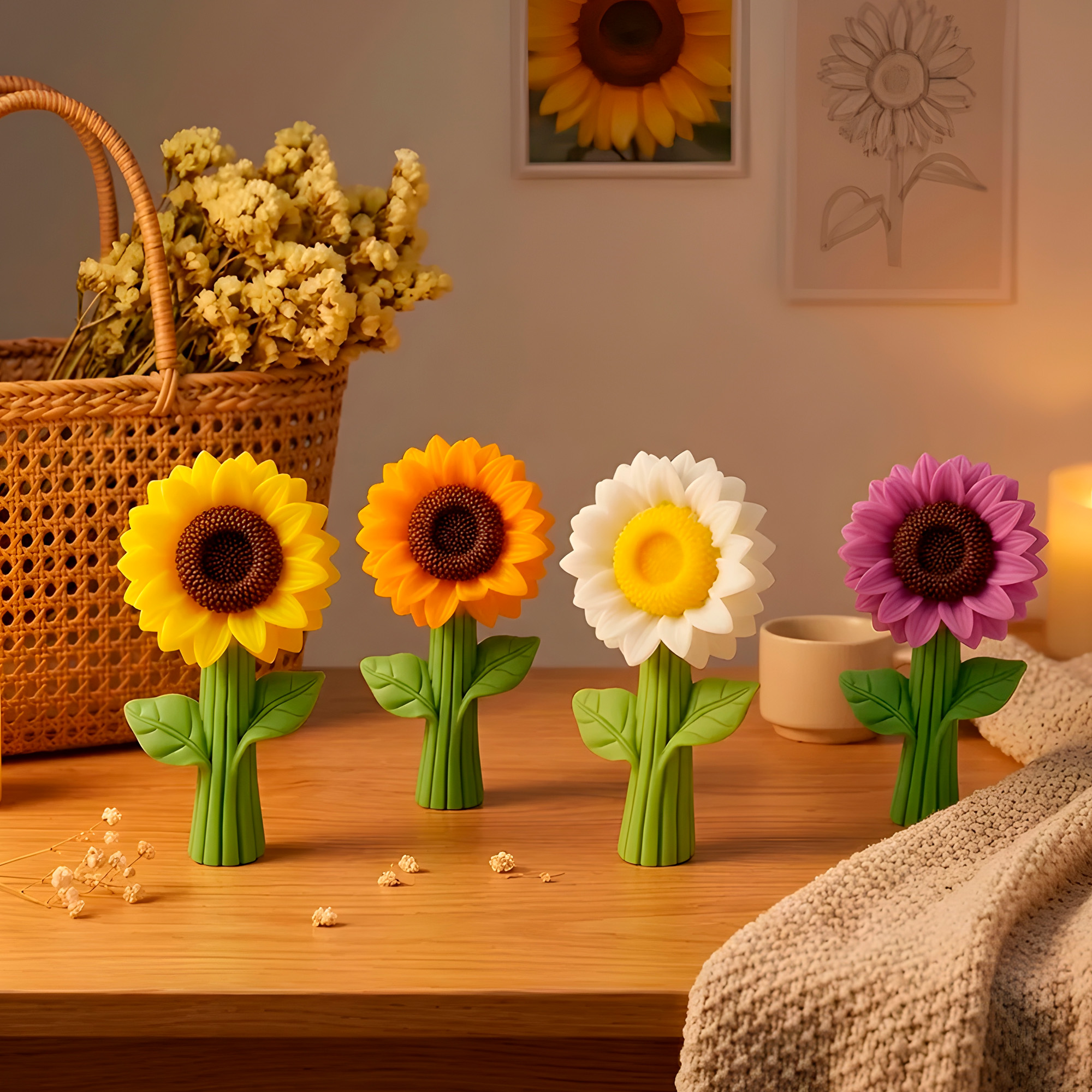 Molde Silicona Flor Girasol Aromaterapia Velas 12 X 7 CM 10