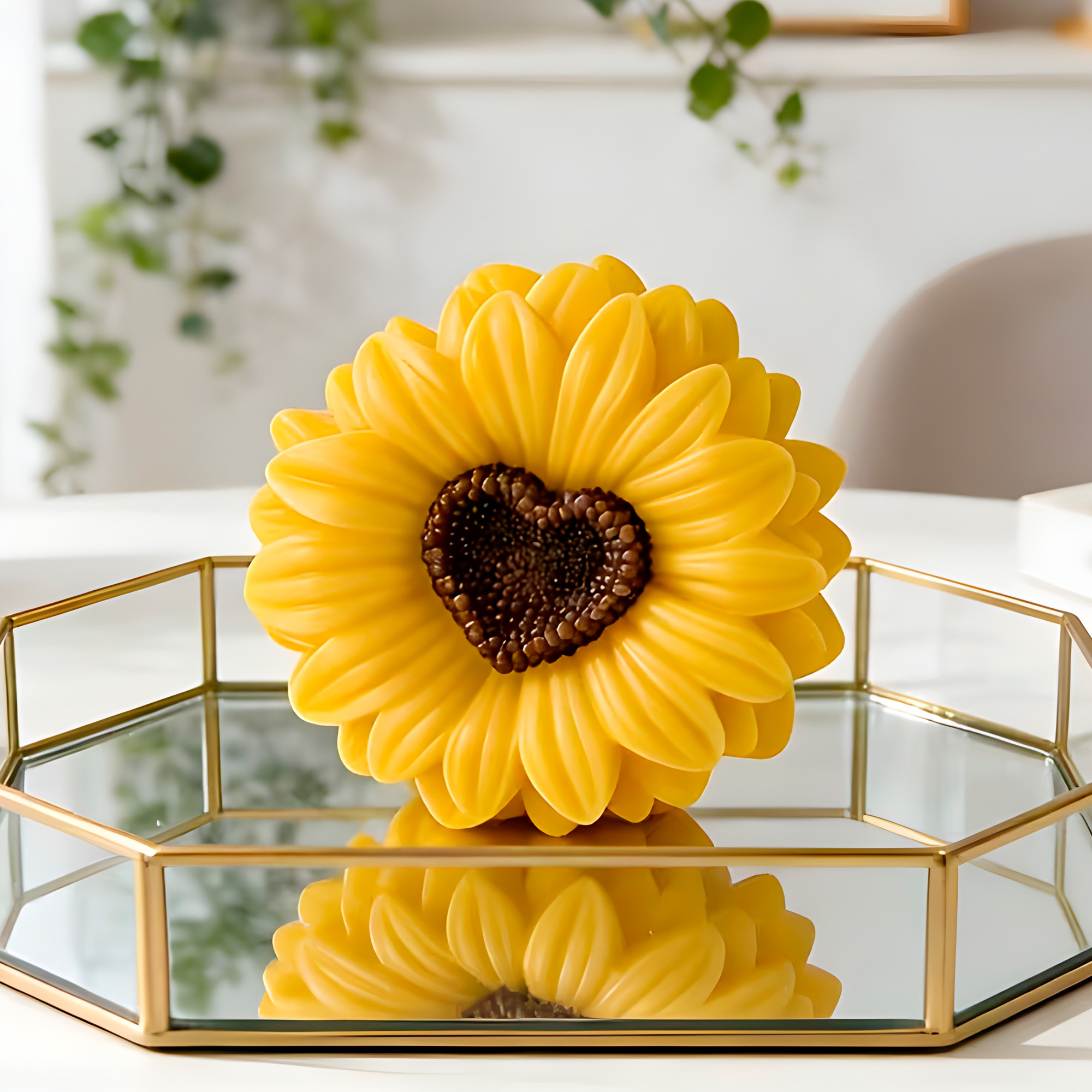 Molde Silicona Flor Girasol de Corazón Aromaterapia Velas 8 X 8 CM 4