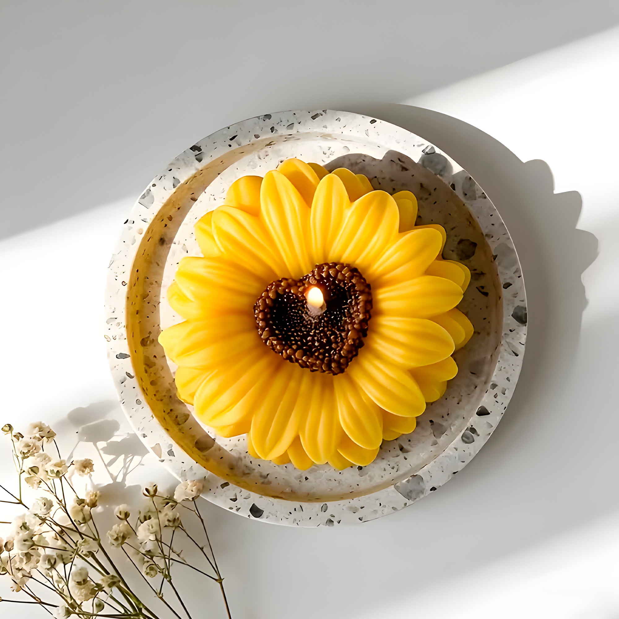 Molde Silicona Flor Girasol de Corazón Aromaterapia Velas 8 X 8 CM 6