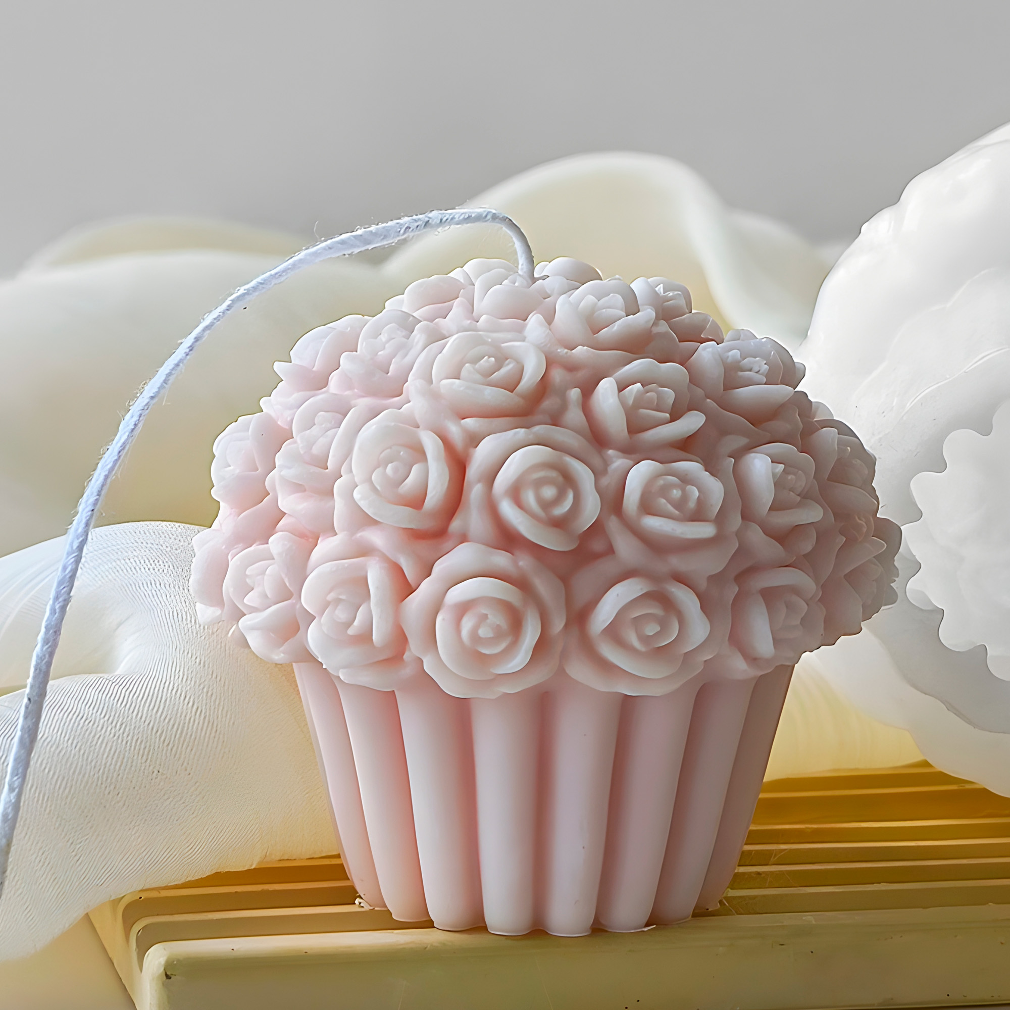 Molde Silicona Cupcake de Rosas Aromaterapia Velas 8 X 7,3 CM 5