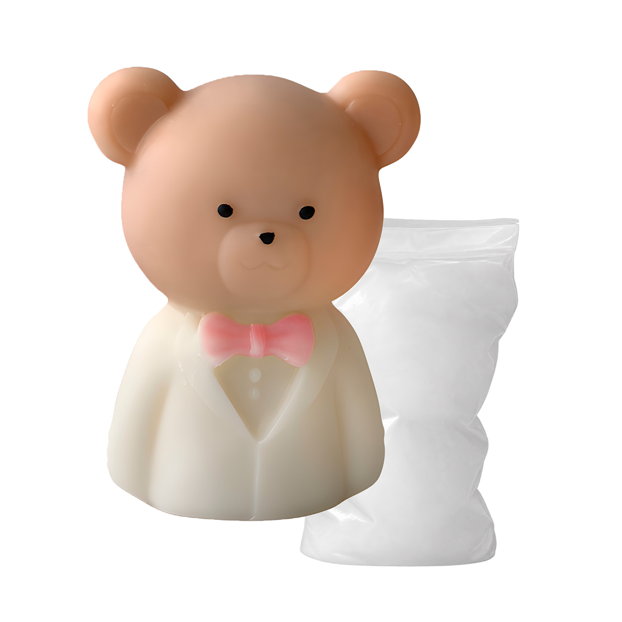 Molde Silicona Osito Vestido de Novio Aromaterapia Velas 7,4 X 5,5 CM 1