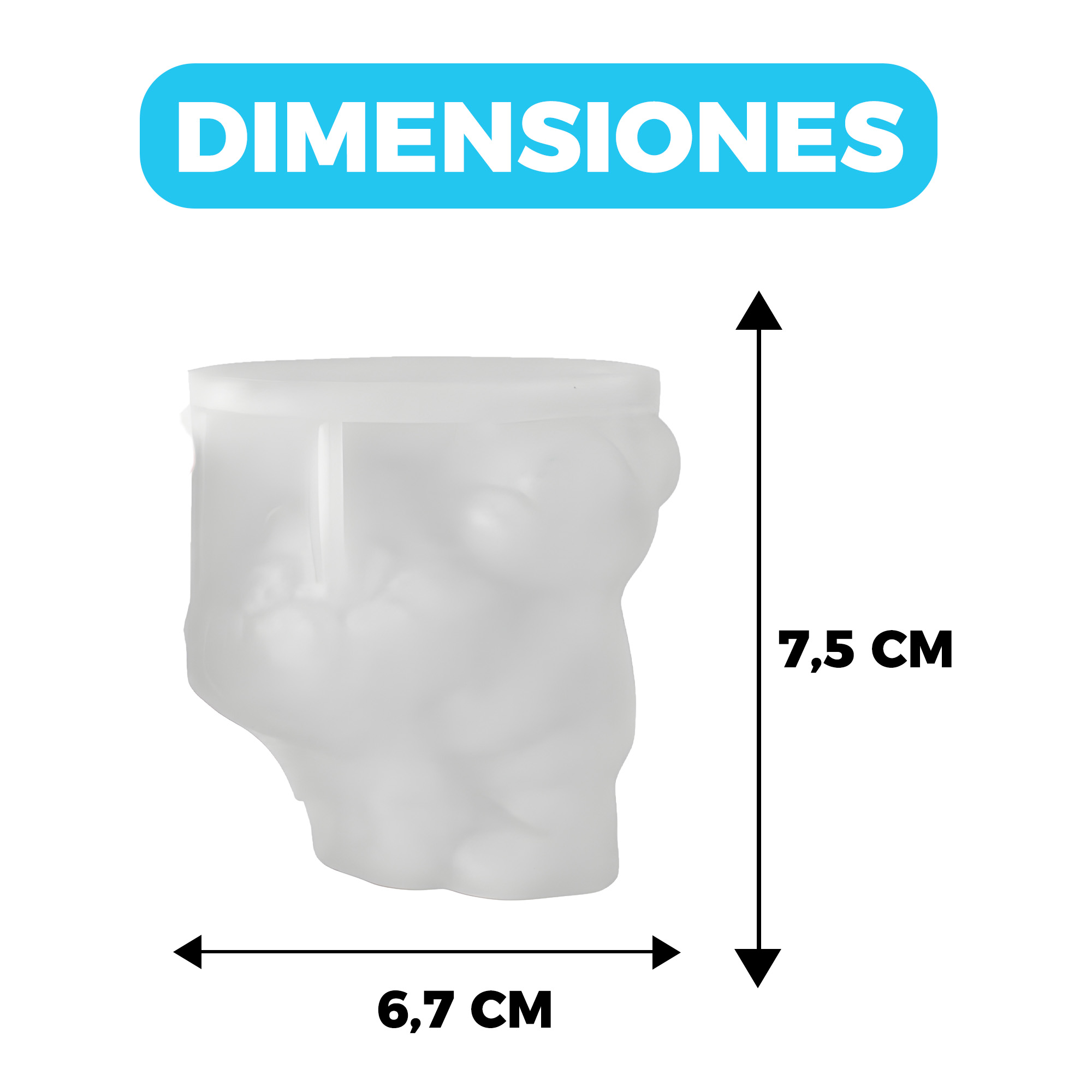Molde Silicona Osito con Ramo de Flores Aromaterapia Velas 7,5 X 6,7 CM 2
