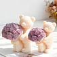 Molde Silicona Osito con Ramo de Flores Aromaterapia Velas 7,5 X 6,7 CM - Miniatura 3