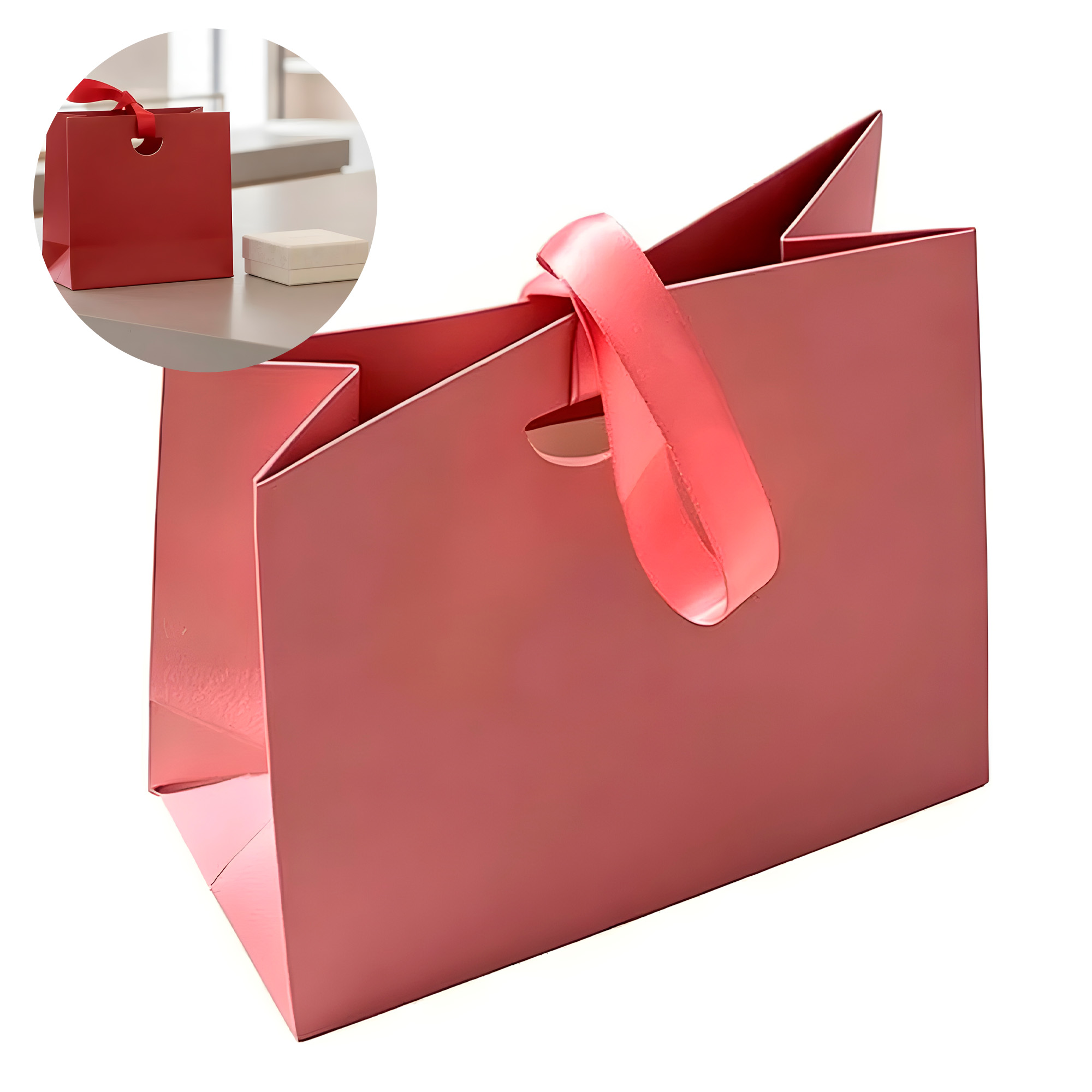 Bolsa De Regalo Diseño Plegable Lujo Duradera Colores 15.5 X 14.5 X 7.5 CM 7