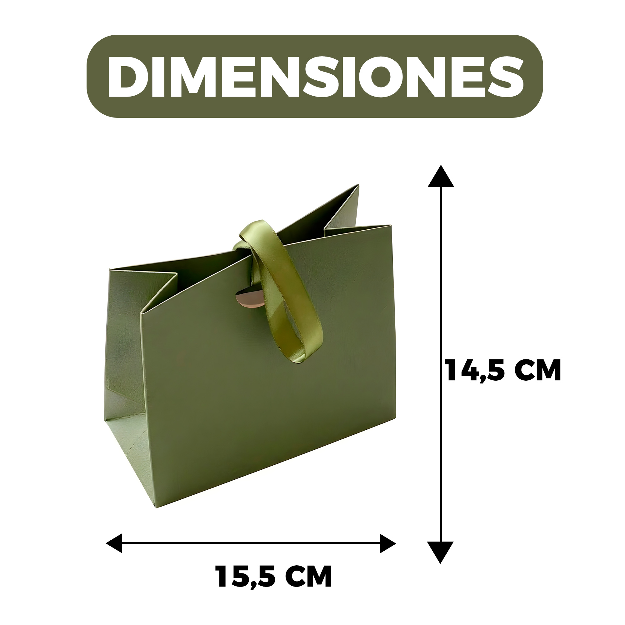 Bolsa De Regalo Diseño Plegable Lujo Duradera Colores 15.5 X 14.5 X 7.5 CM 2