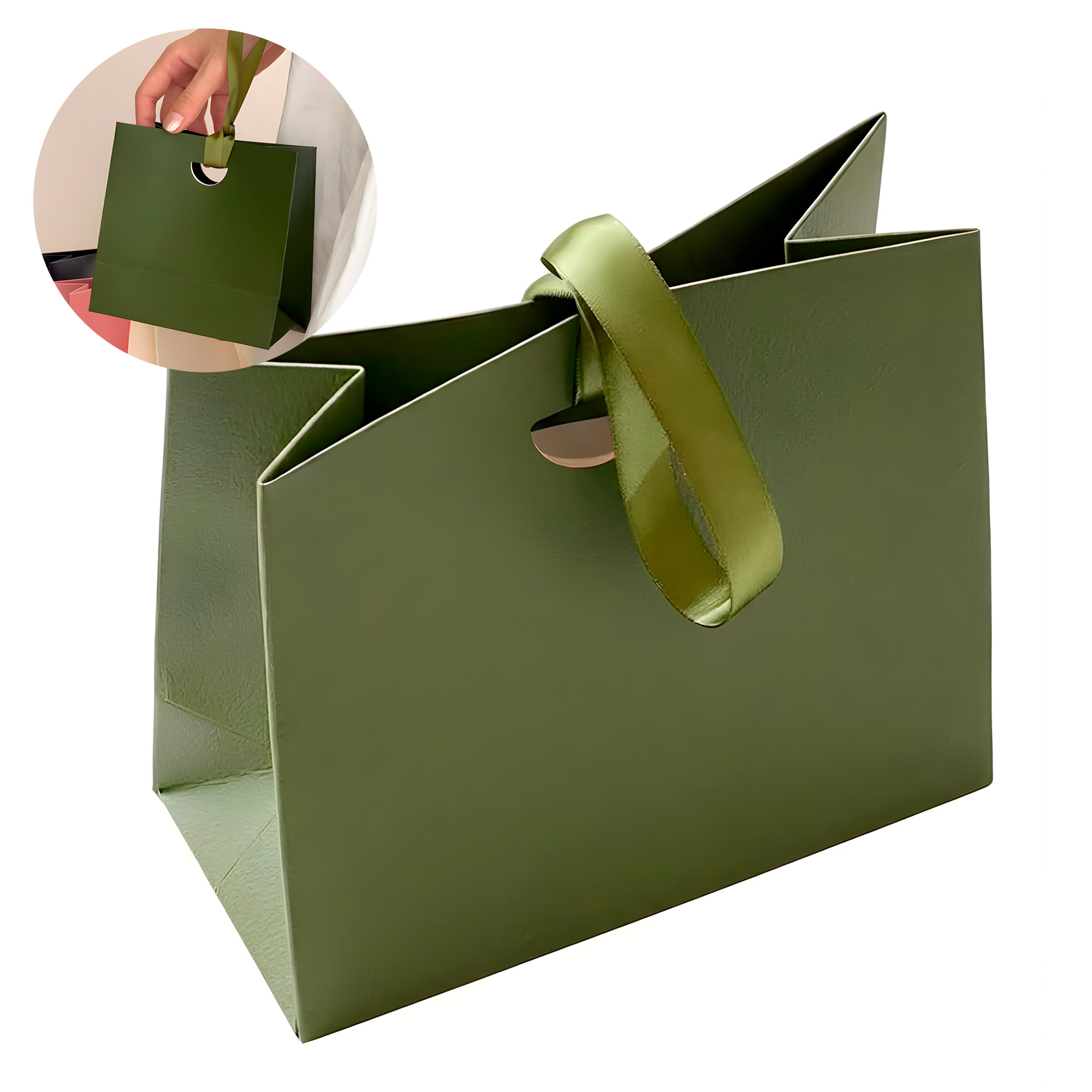 Bolsa De Regalo Diseño Plegable Lujo Duradera Colores 15.5 X 14.5 X 7.5 CM 22