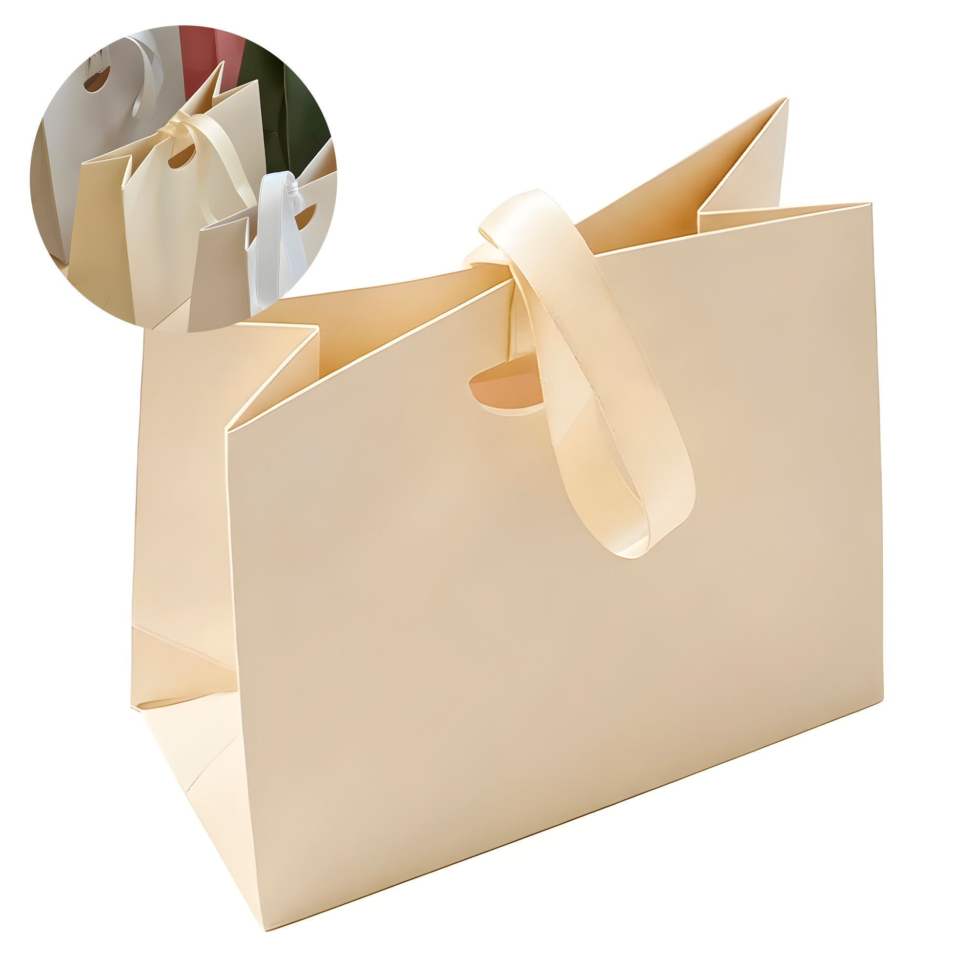 Bolsa De Regalo Diseño Plegable Lujo Duradera Colores 15.5 X 14.5 X 7.5 CM 18
