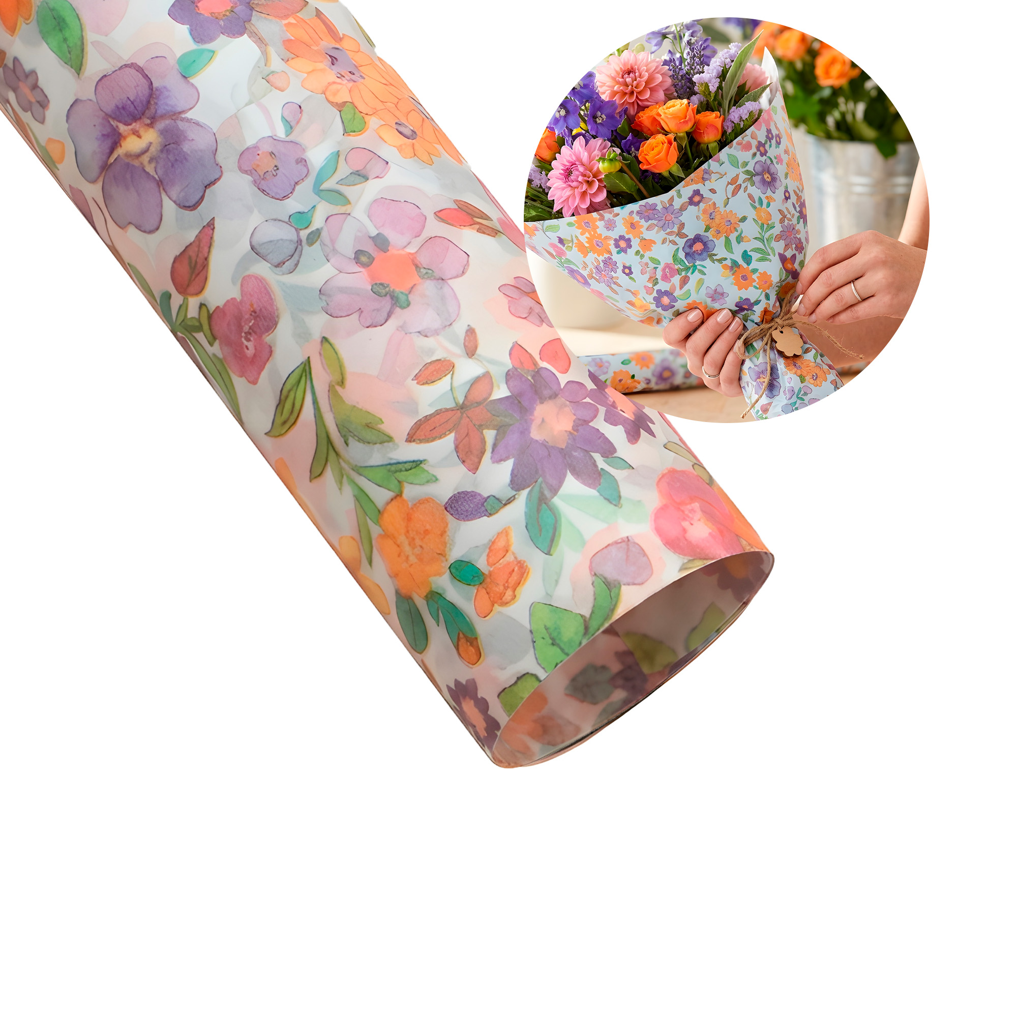 20 Pliegos Papel Lazos Para Envolver Flores Ramos Floristería 50X70 CM 18
