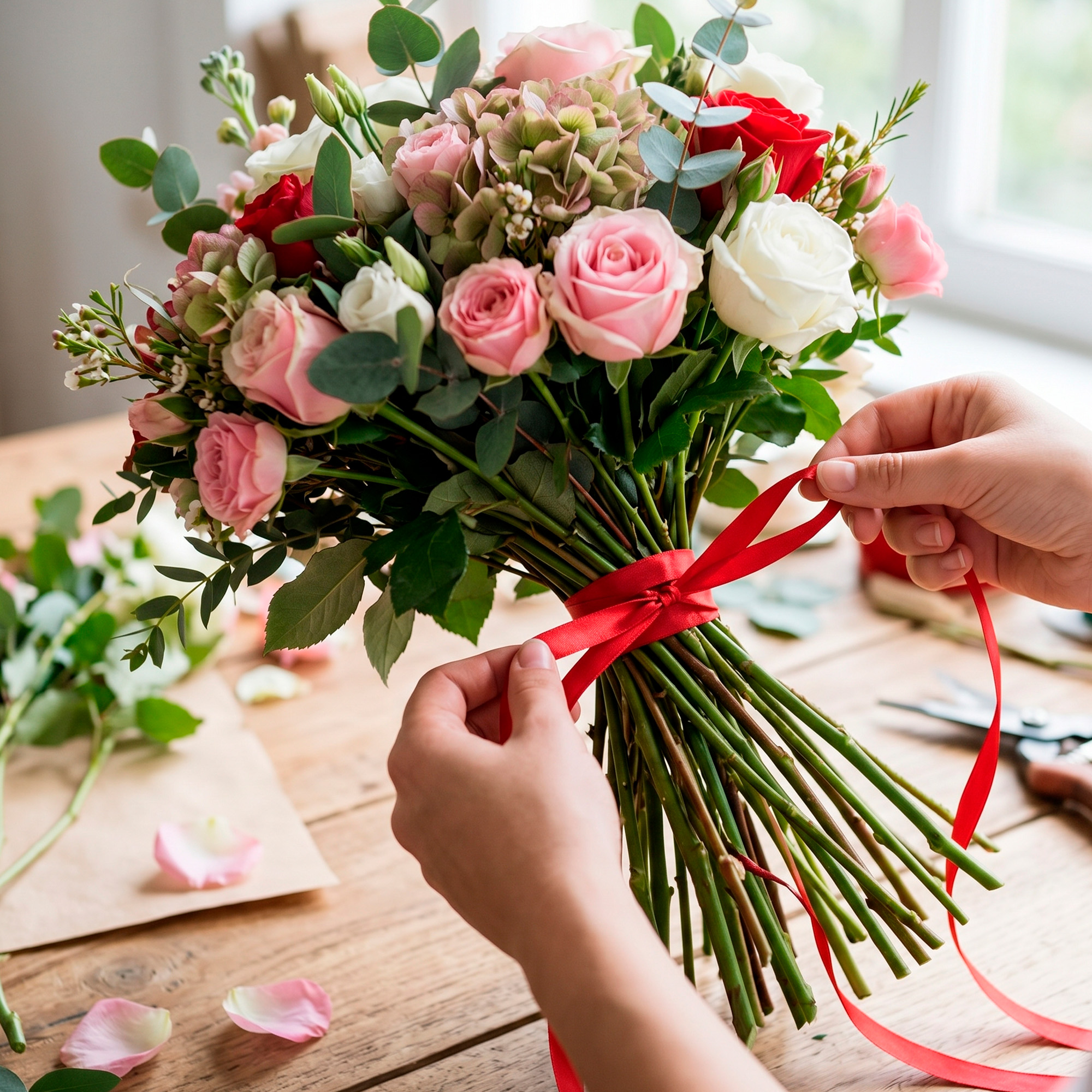 Cinta Satin Roja Para Envolver Flores Ramos Floristería 1 Cm X 80 Mtrs 3