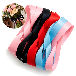 Cinta Satin Roja Para Envolver Flores Ramos Floristería 1 Cm X 80 Mtrs