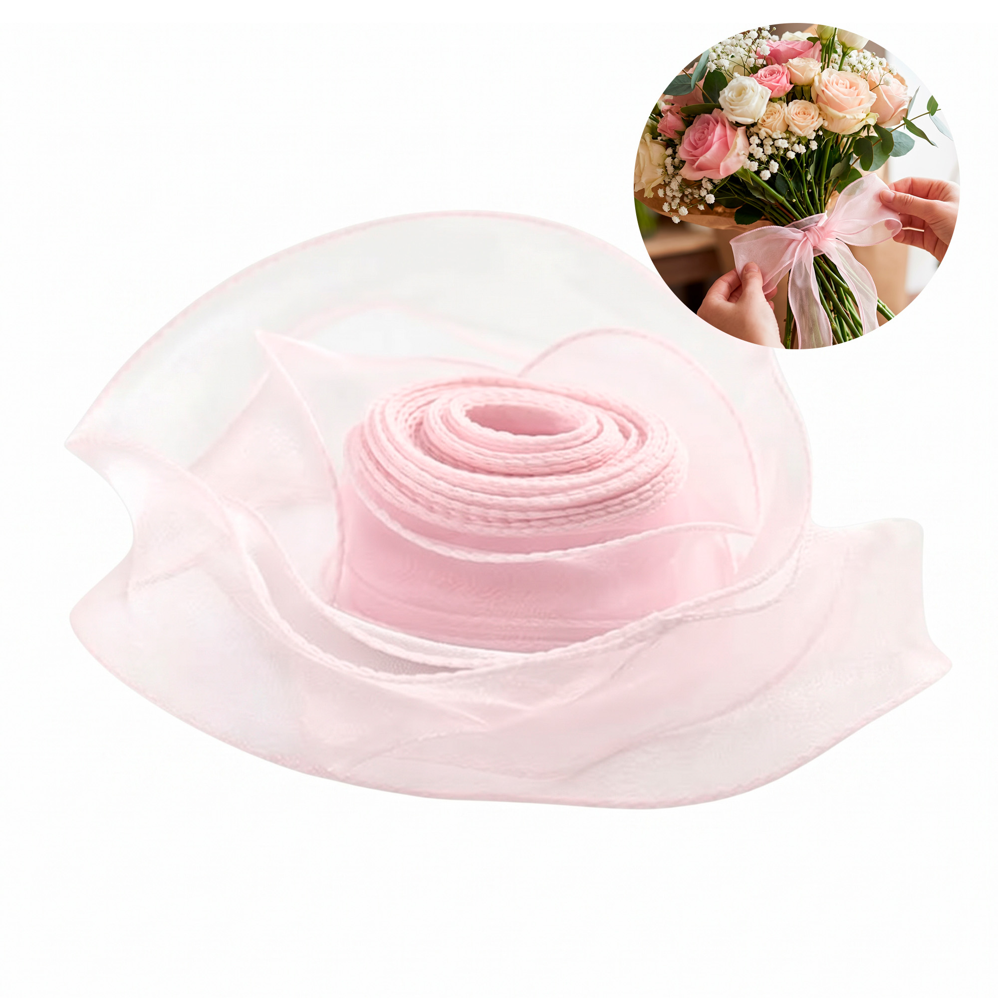 Cinta De Seda Organza Satinada Envolver Flores Regalos 4CM X 10 Mts 5