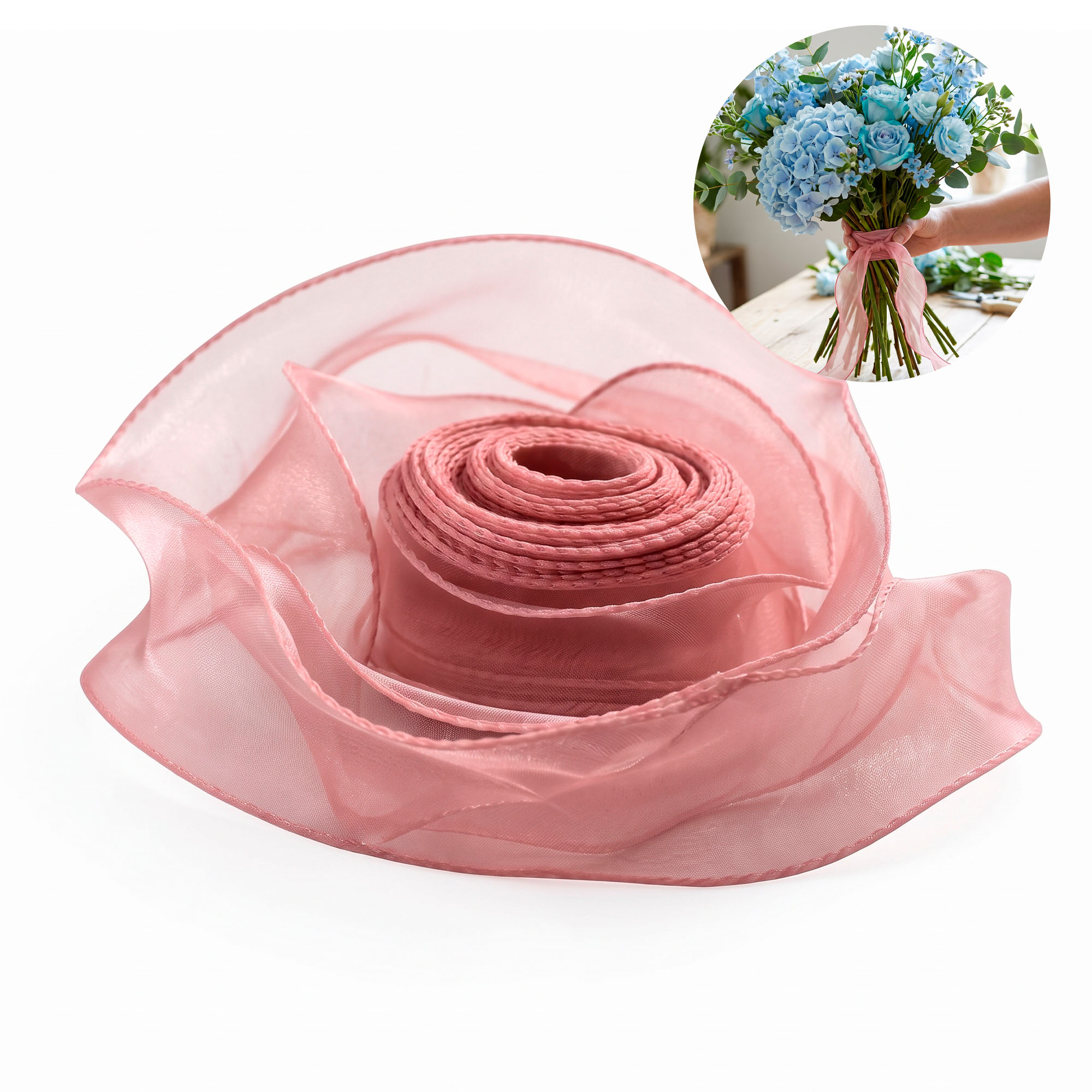 Cinta De Seda Organza Satinada Envolver Flores Regalos 4CM X 10 Mts 14