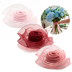 Cinta De Seda Organza Satinada Envolver Flores Regalos 4CM X 10 Mts