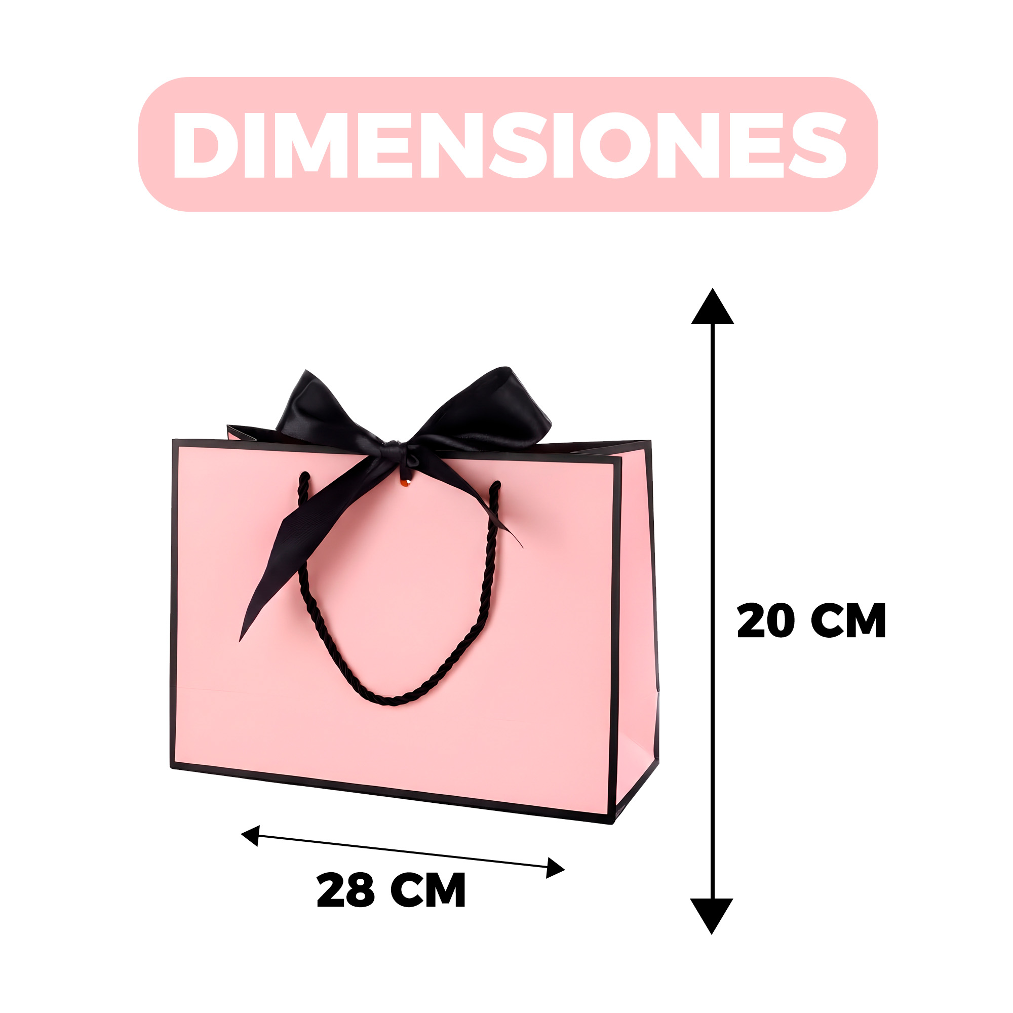 Bolsas de Lujo Unicolor para Regalo 28 X 20 X 10 CM 2