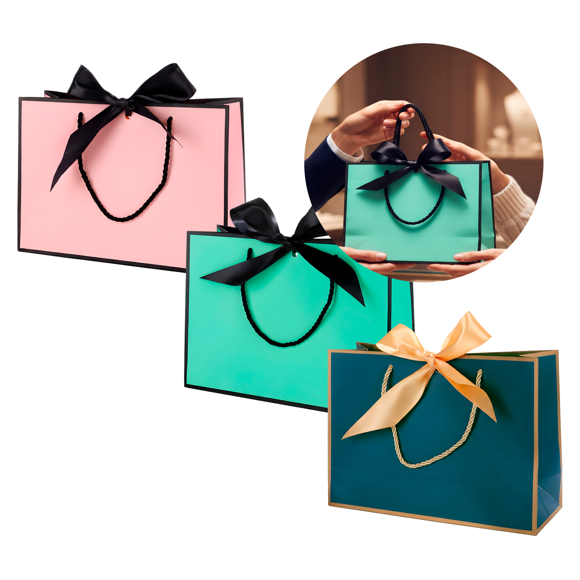 Bolsas de Lujo Unicolor para Regalo 32 X 25 X 11 CM 1
