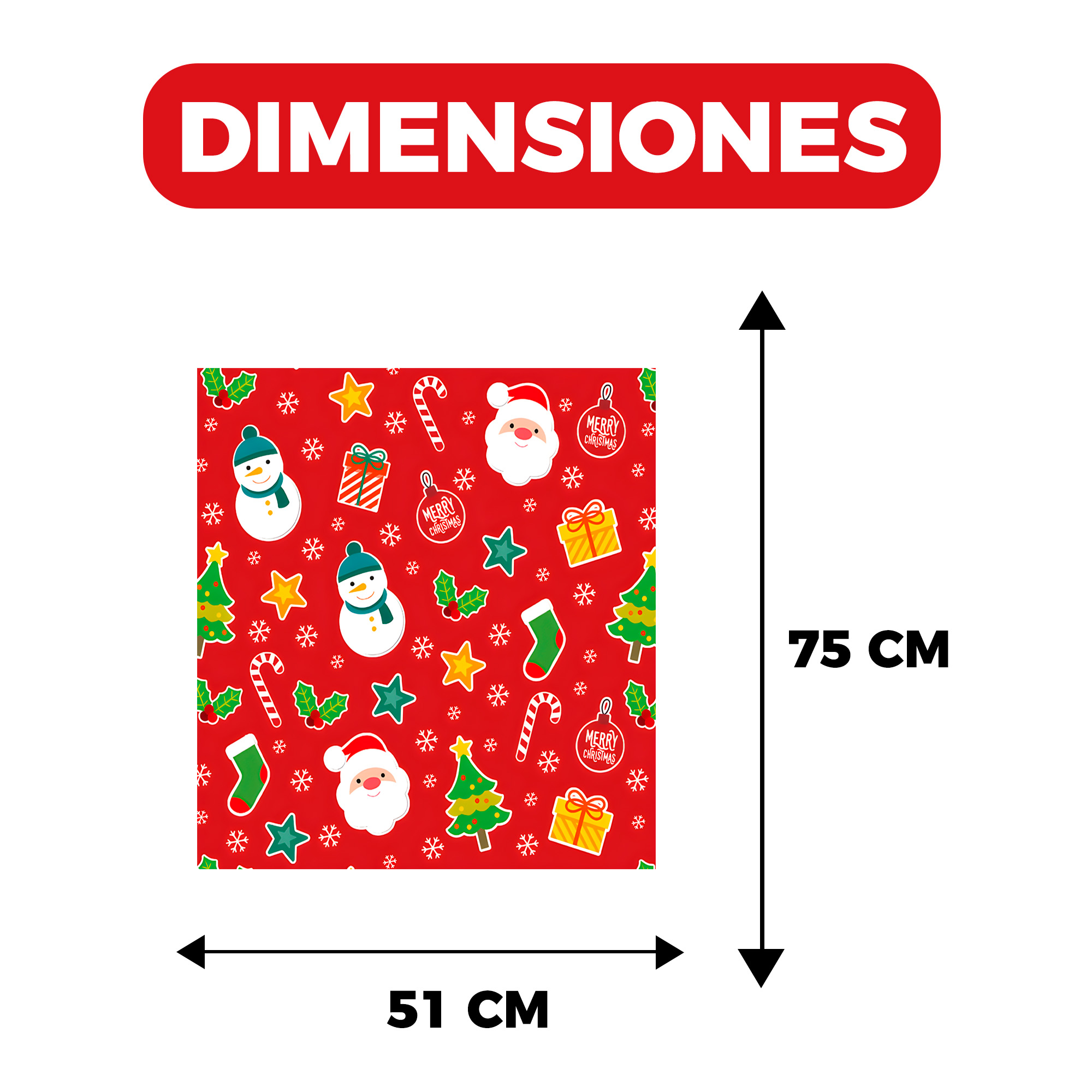 Caja con 50 Pliegos para Envolver Regalos de Navidad Al Azar Viejito Pascuero Papeles 2