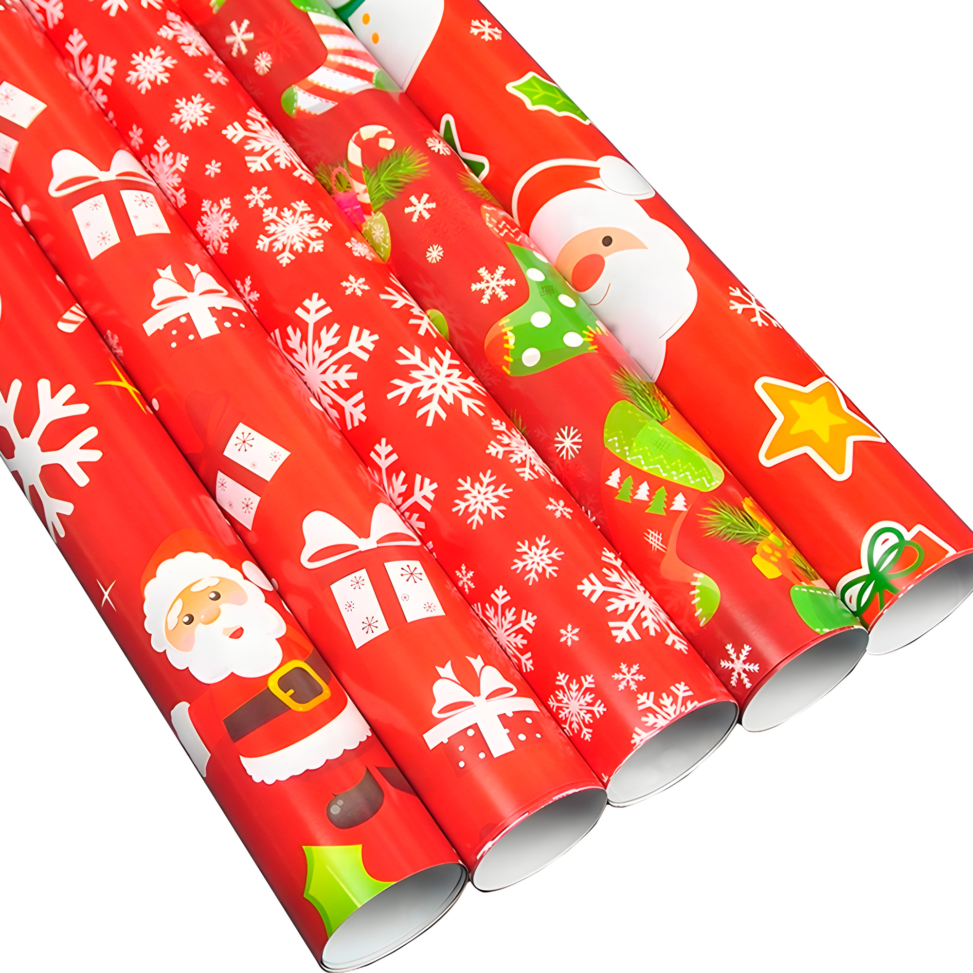 Caja con 50 Pliegos para Envolver Regalos de Navidad Al Azar Viejito Pascuero Papeles 6