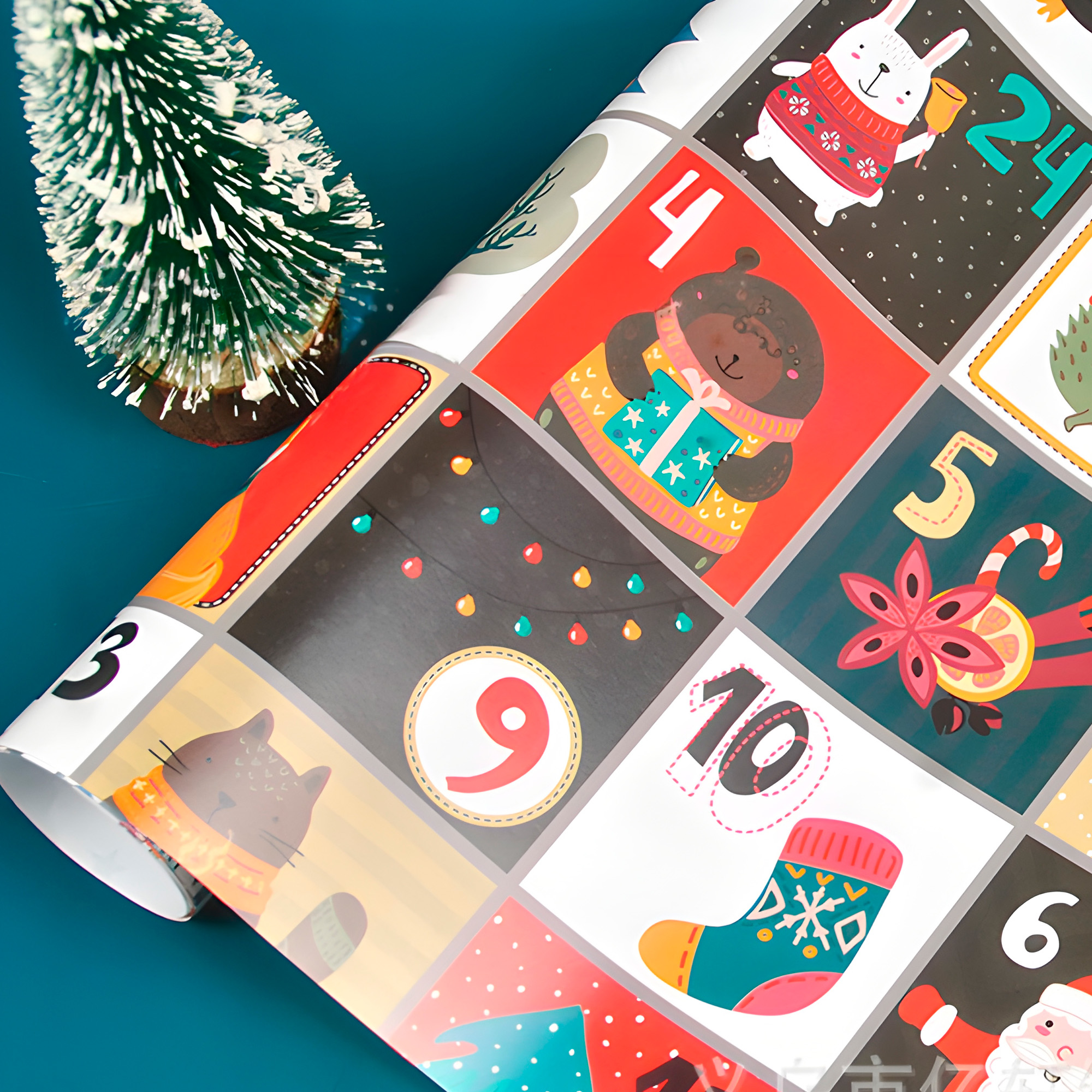 Caja con 50 Pliegos para Envolver Regalos de Navidad Al Azar Viejito Pascuero Papeles 7