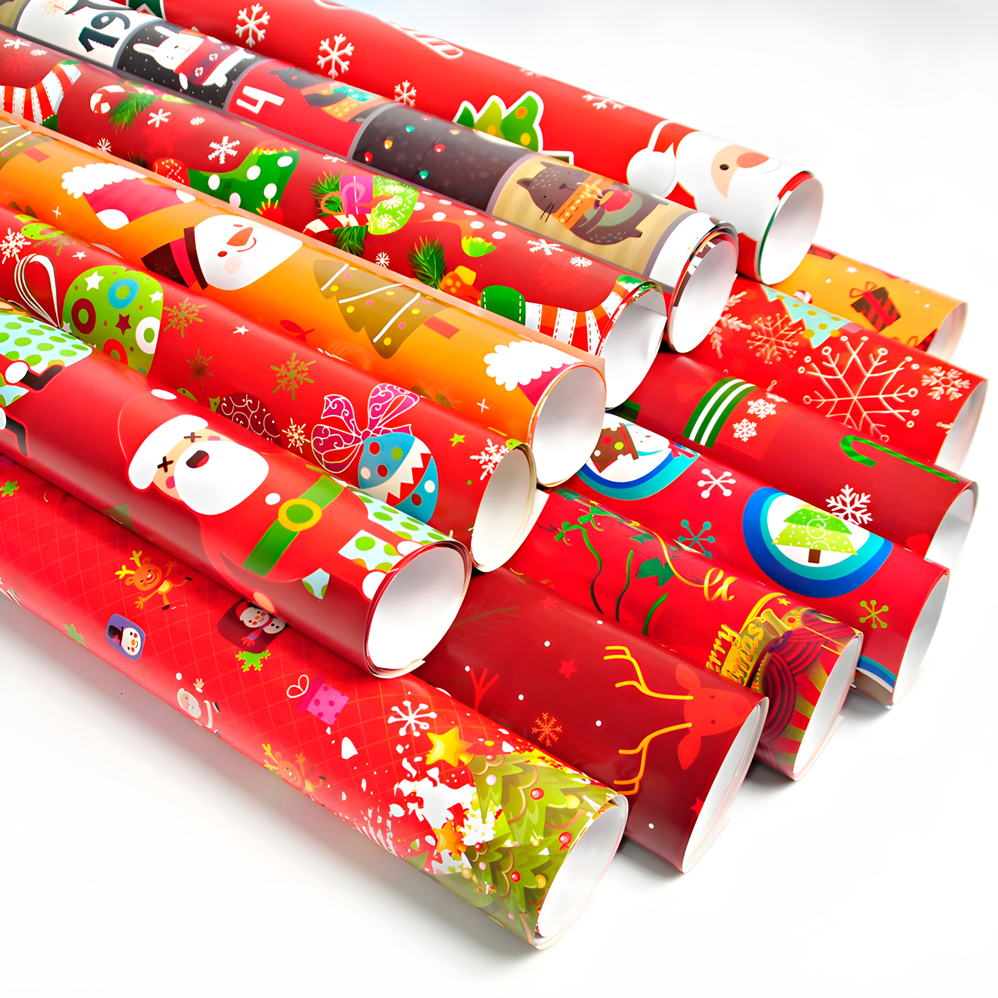 Caja con 50 Pliegos para Envolver Regalos de Navidad Al Azar Viejito Pascuero Papeles 1