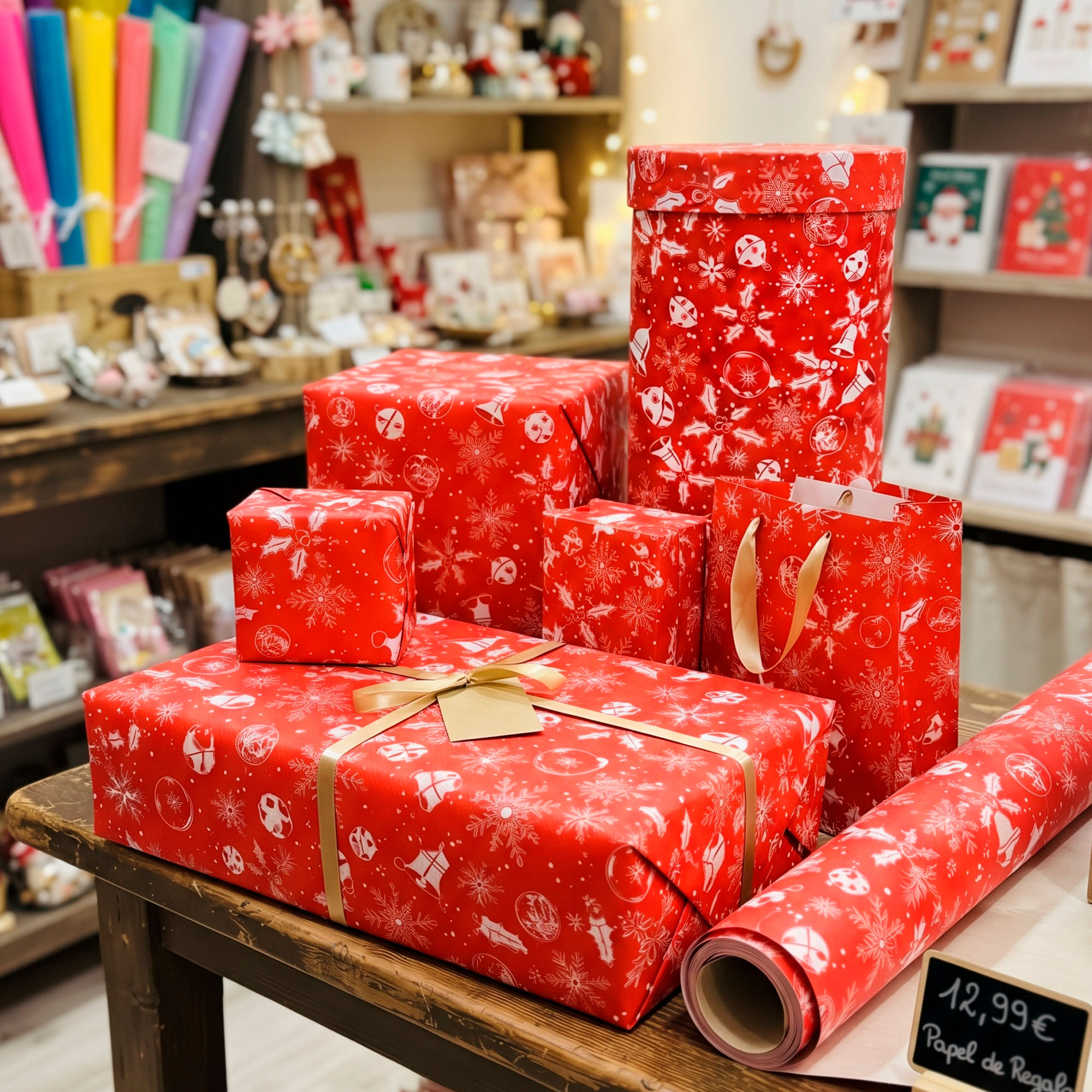 Set 50 Pliegos para Envolver Regalos de Navidad Viejito Pascuero 52X75 CM 10