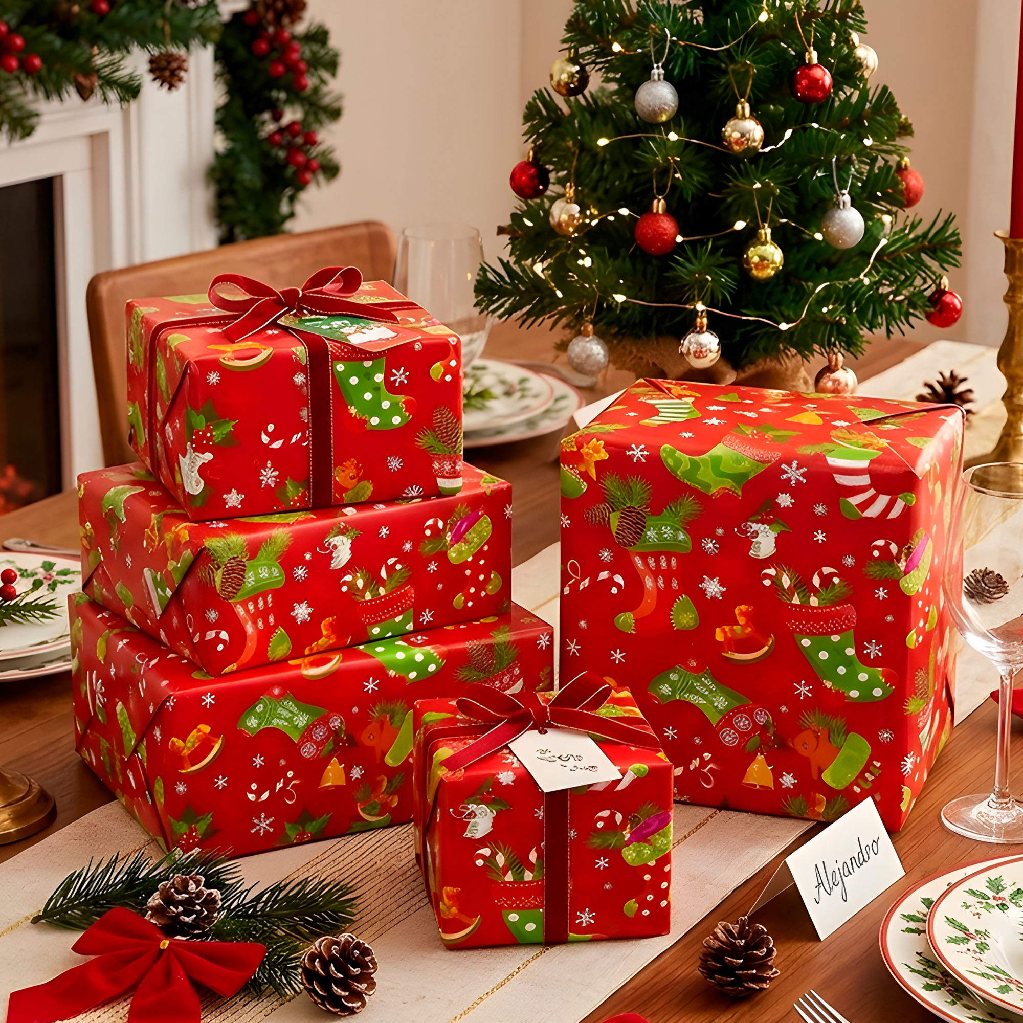 Set 50 Pliegos para Envolver Regalos de Navidad Viejito Pascuero 52X75 CM 11