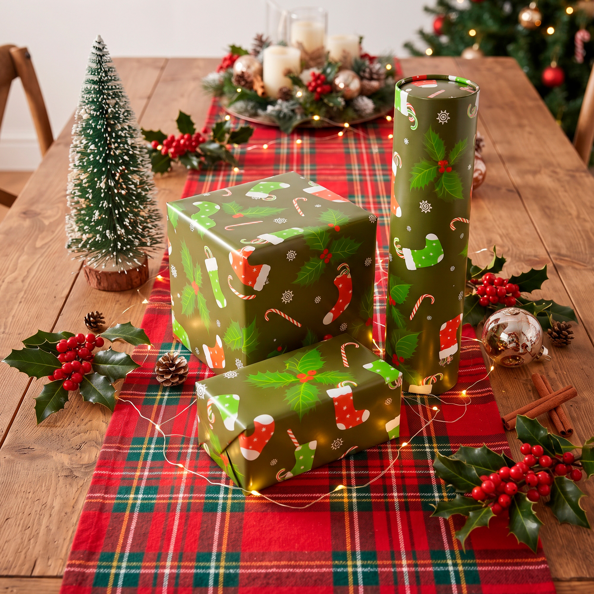 Set 50 Pliegos para Envolver Regalos de Navidad Viejito Pascuero 52X75 CM 24