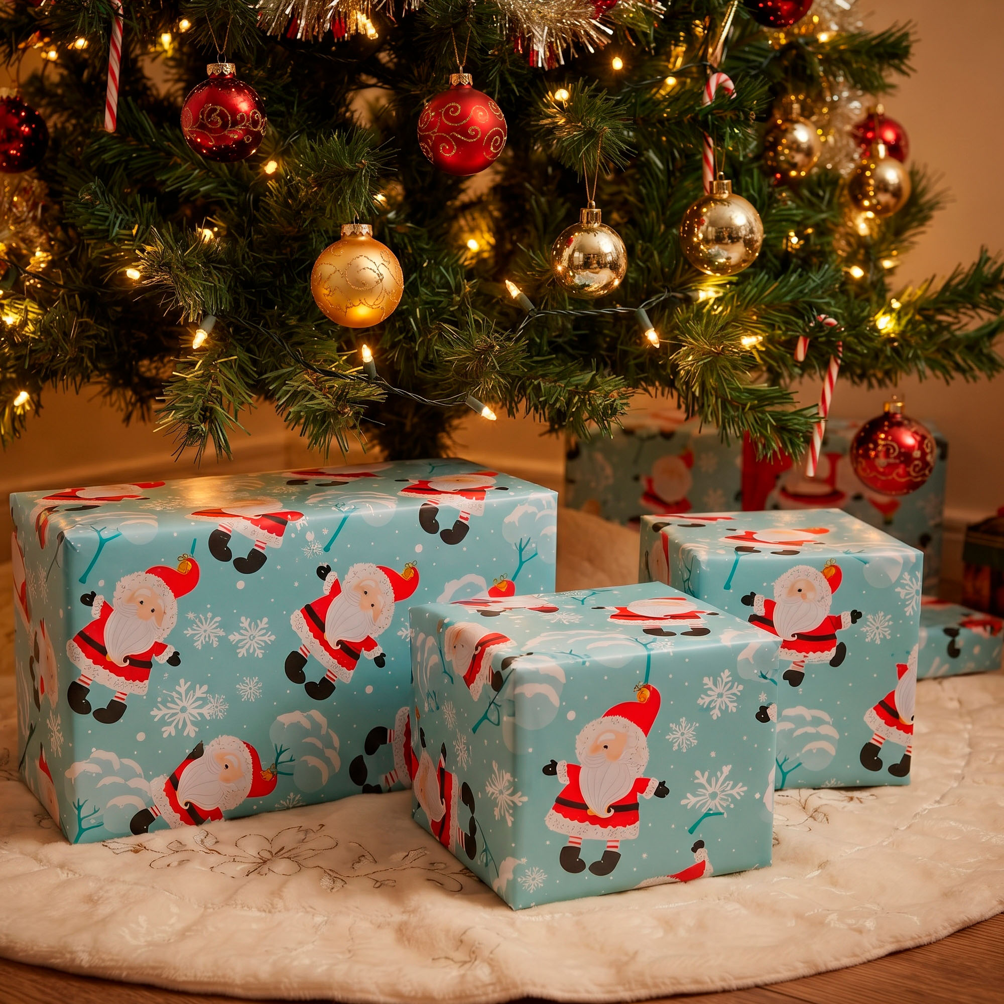 Set 50 Pliegos para Envolver Regalos de Navidad Viejito Pascuero 52X75 CM 28