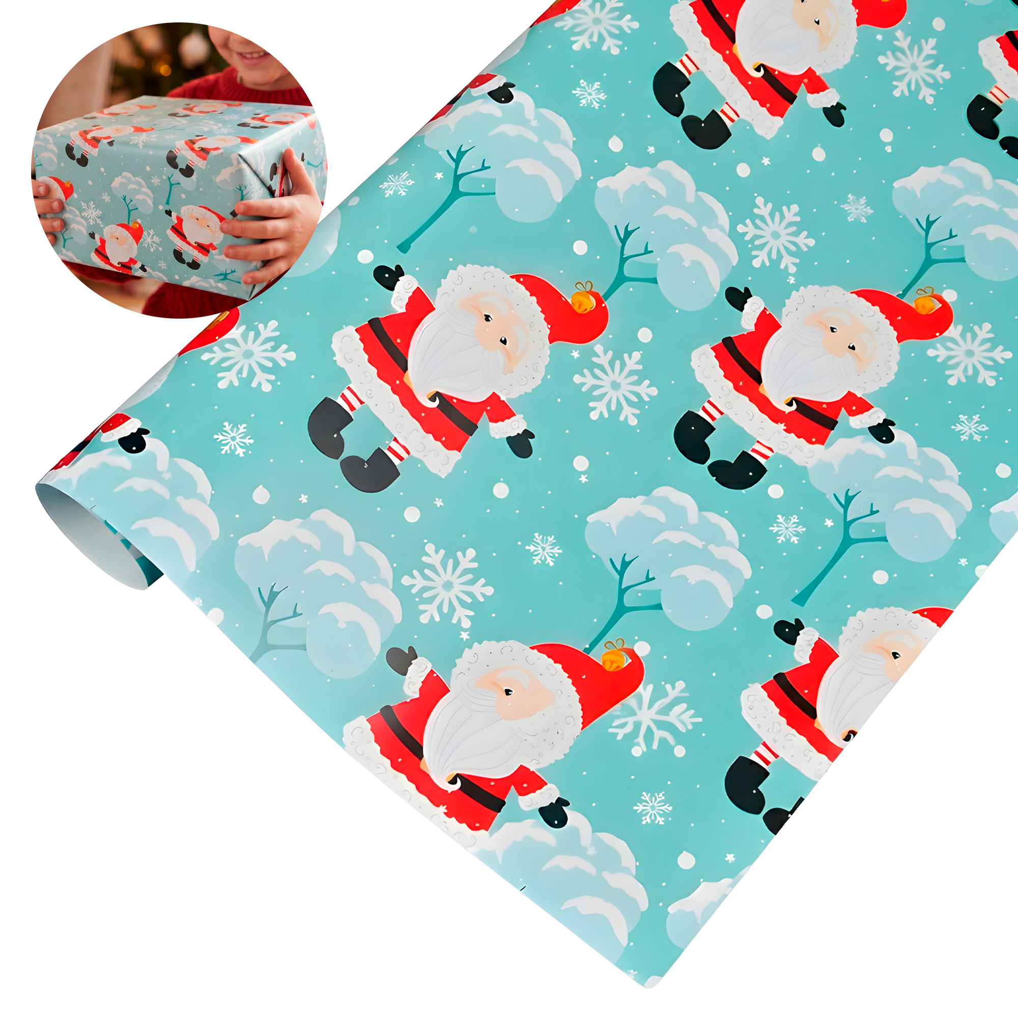 Set 50 Pliegos para Envolver Regalos de Navidad Viejito Pascuero 52X75 CM 29