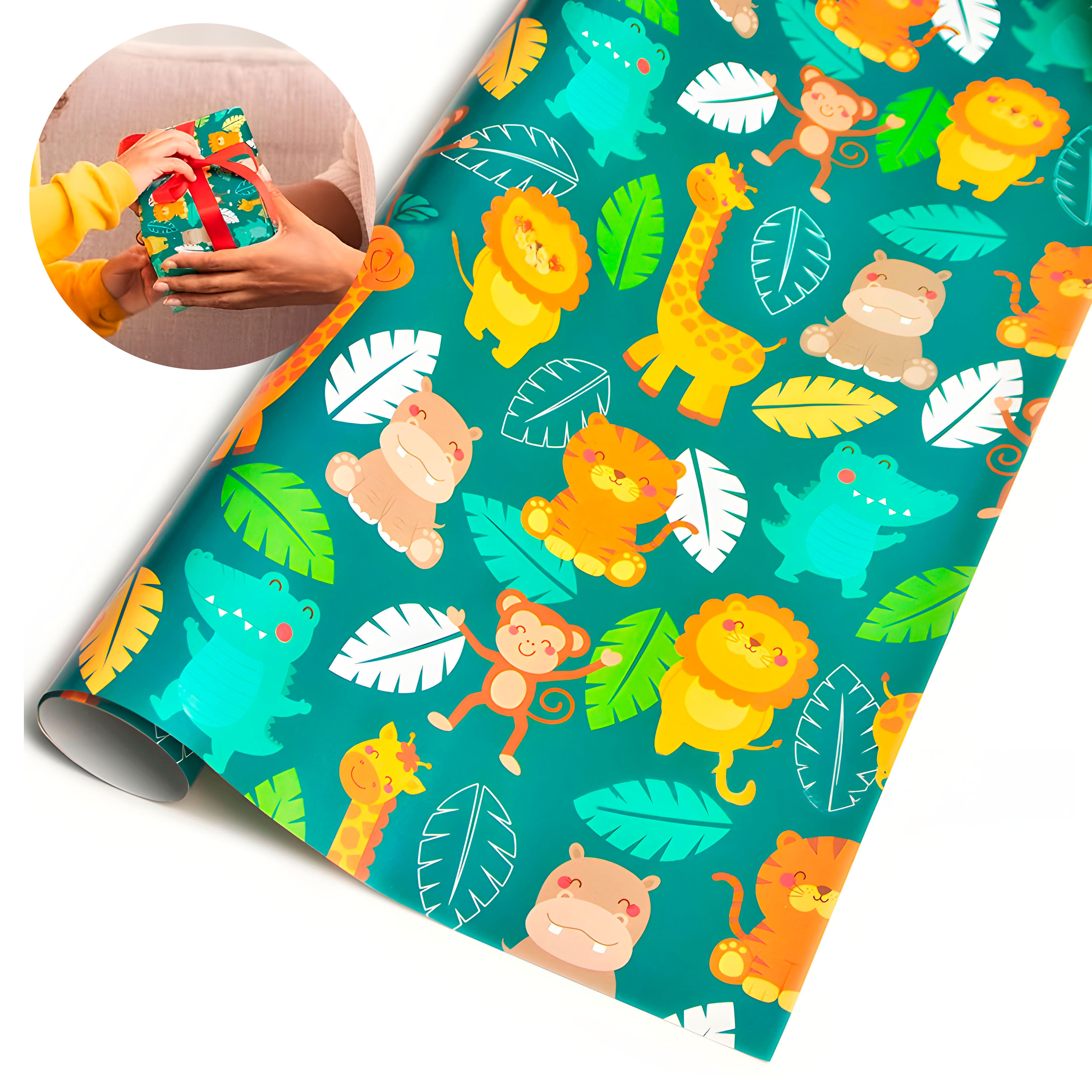 Set 50 Pliegos para Envolver Regalos de Navidad Viejito Pascuero 52X75 CM 34