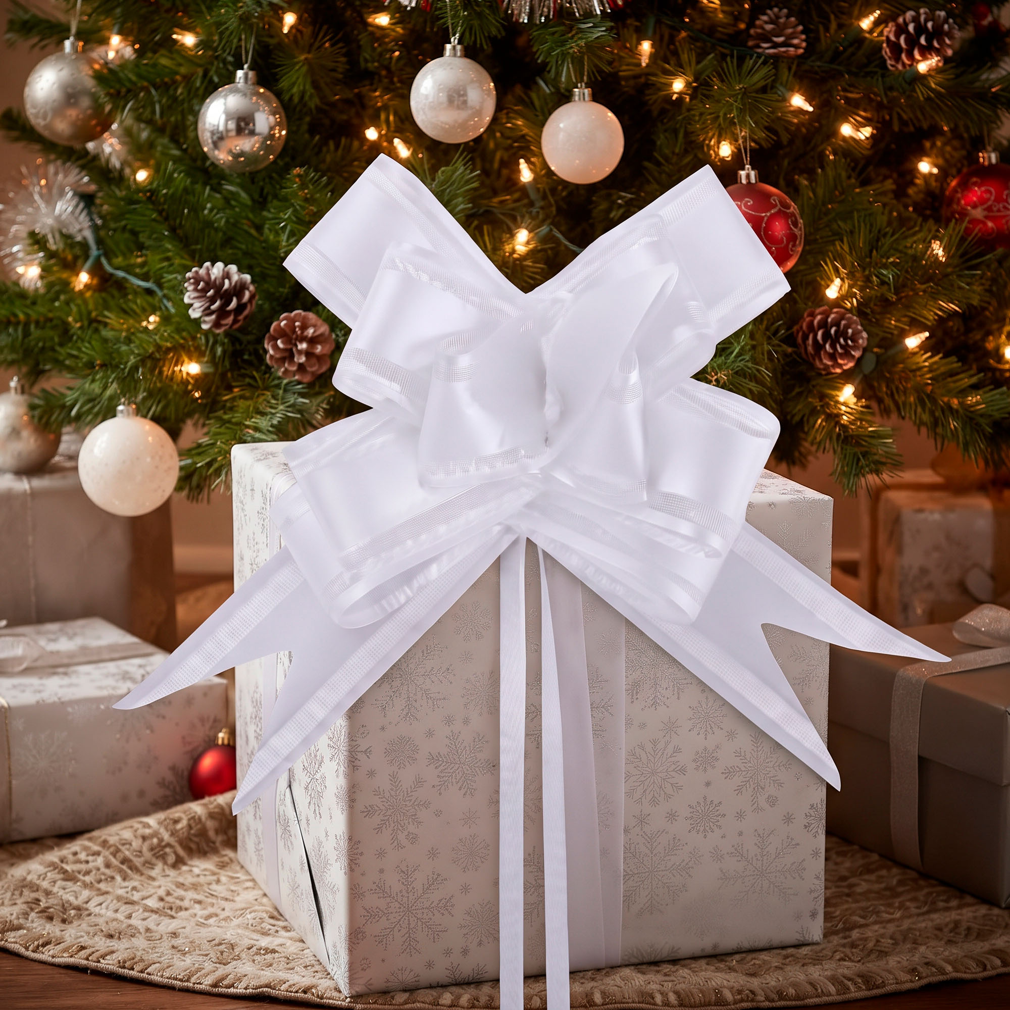 10 Cintas Lazos De Regalo Organza 30MM Navidad Colores 3