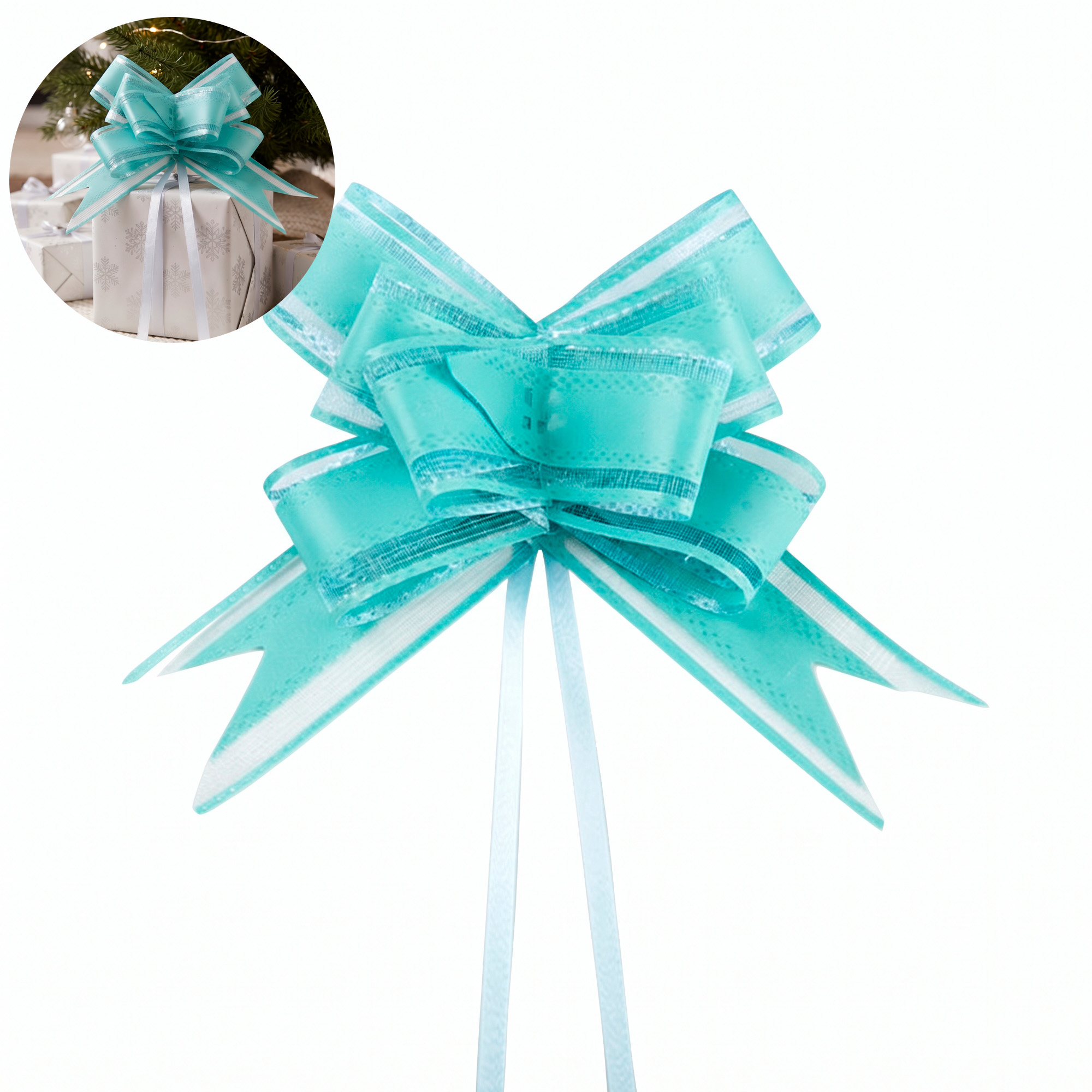 10 Cintas Lazos De Regalo Organza 30MM Navidad Colores 19