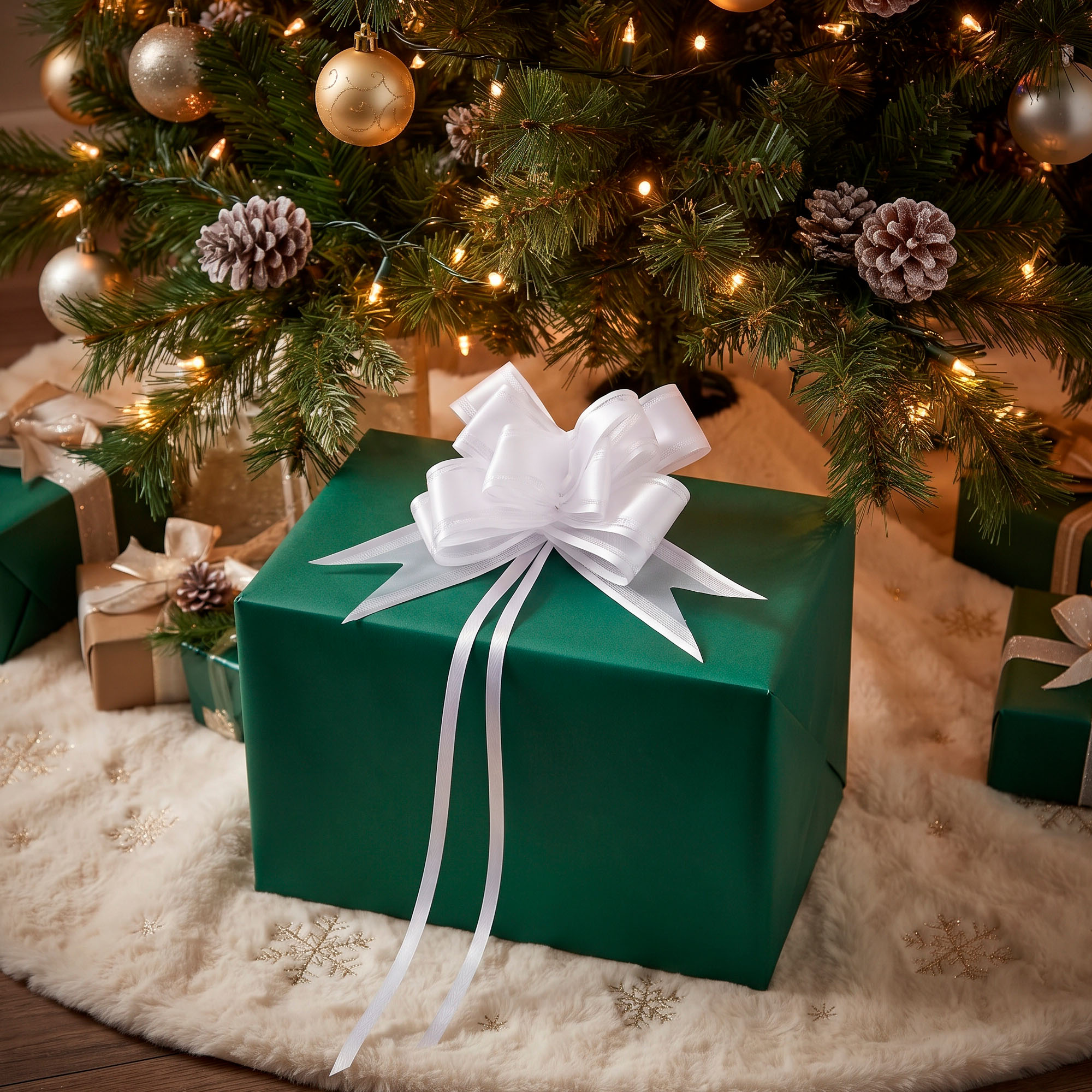 10 Cintas Lazos De Regalo Organza 30MM Navidad Colores 25