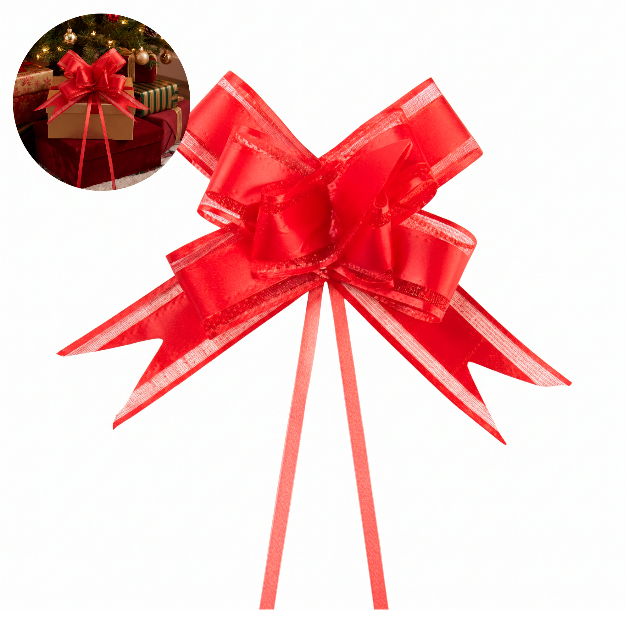 10 Cintas Lazos De Regalo Organza 30MM Navidad Colores 26