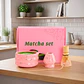 Set De Té Matcha Rosa Estilo Japonés Con Batidor Bambu Y Tazón Ceramico - Miniatura 4